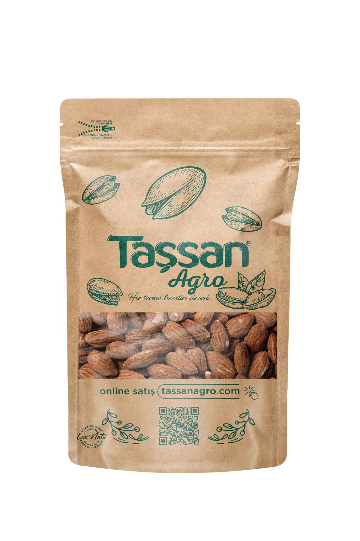 Taşsan Agro Badem,kavrulmuş Badem 200 gram