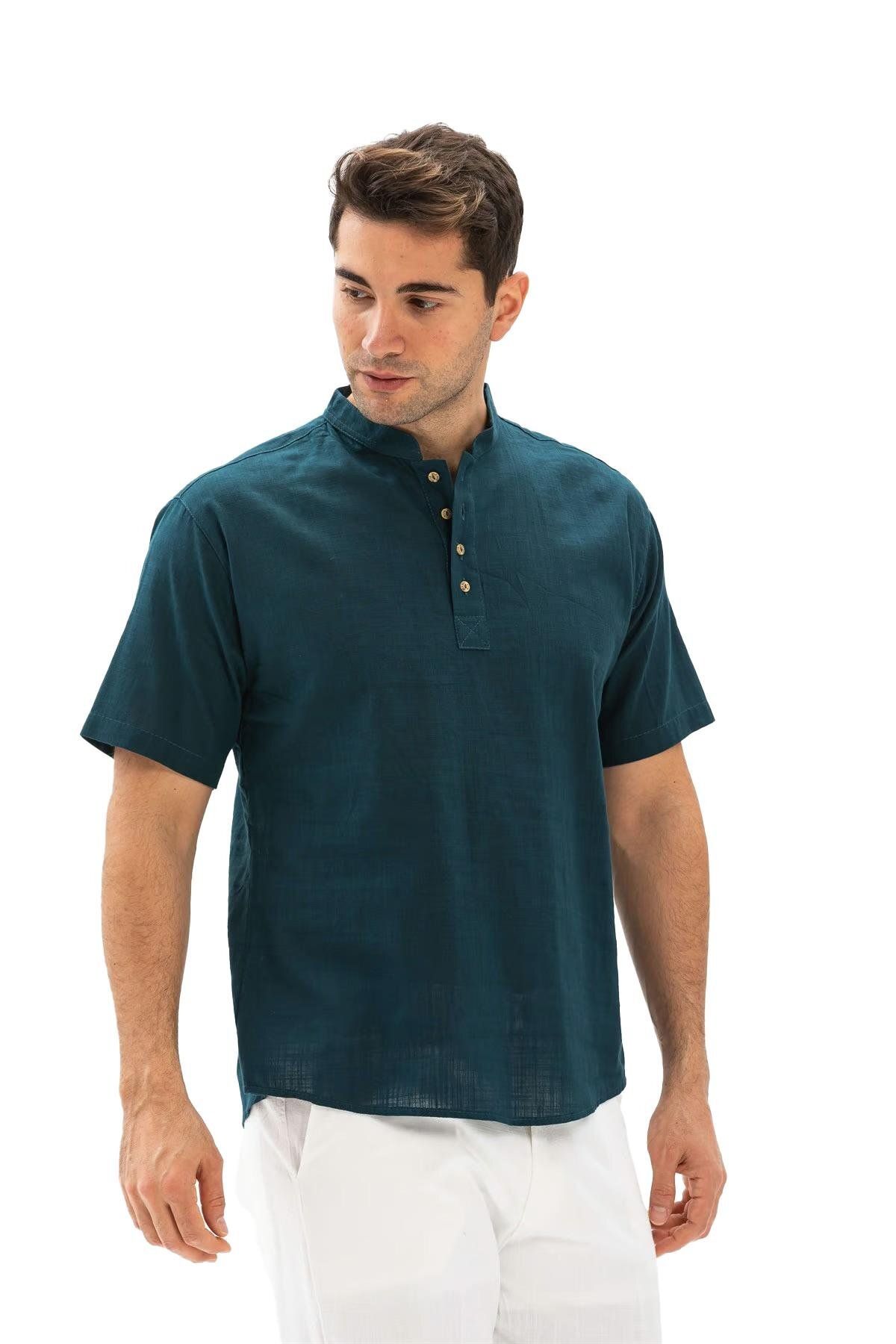 Eliş Şile Bezi-Men's Summan T-Shirt Half Burning Clism 3069 6
