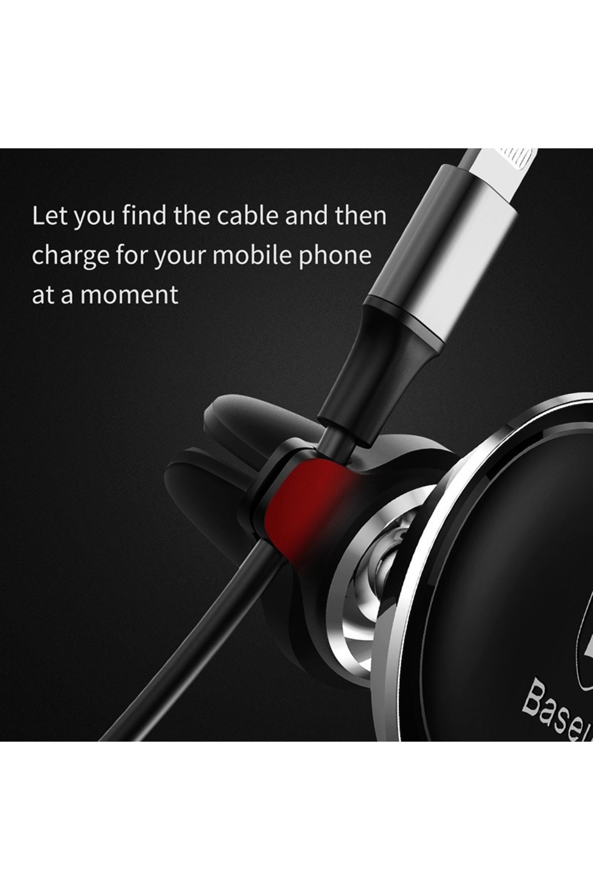Baseus-Baseus Magnetic Air Vent Car Mount Holder with Cable Clip - Silver 7