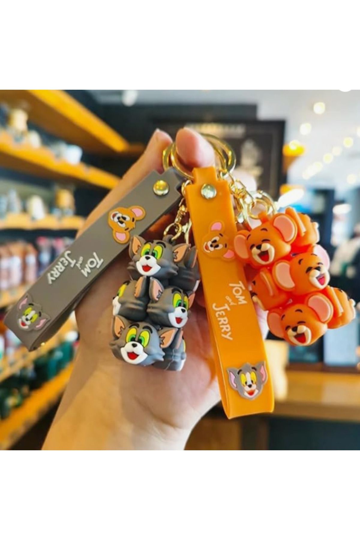 Bizde Ne Yok ki-Tom and Jerry 3D Cube Keychain 2 Pieces (Tom and Jerry) 3