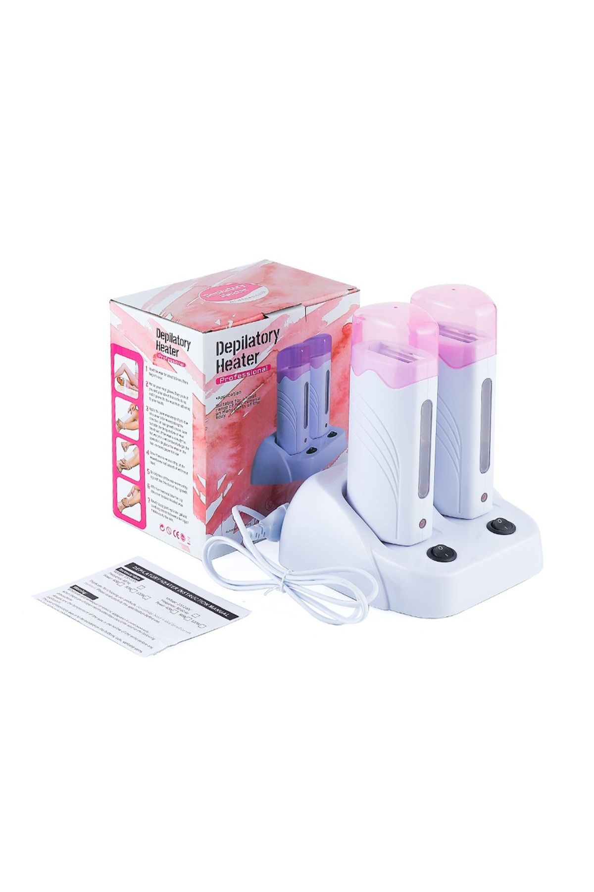 Choice-EU Plug Purple-White 40W Dual Rolling Wax Heater Double Epilator Depilatory Waxing Machine Cartridge 1