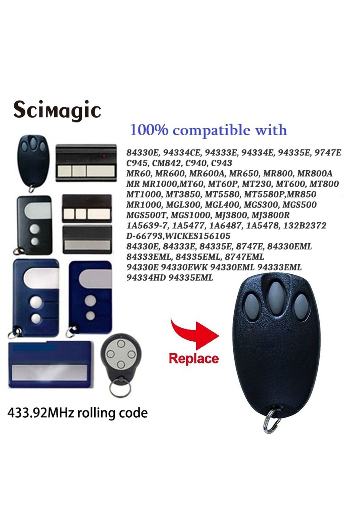 Scimagic-RC-Merlin 2.0 For Merlin E943 E945m E950 Mt100evo Mt60evo Garage Gate Door Remote Control Clone Gara... 4