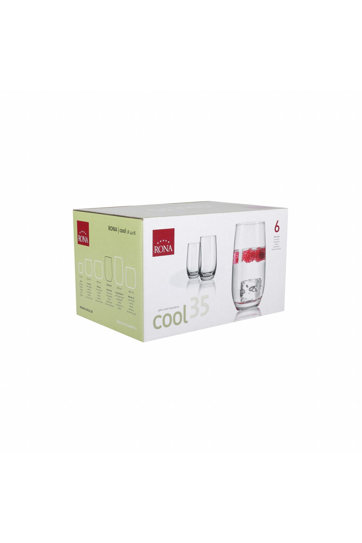 RONA-Set 6 pahare long drink 350ml, sticla, Cool 3
