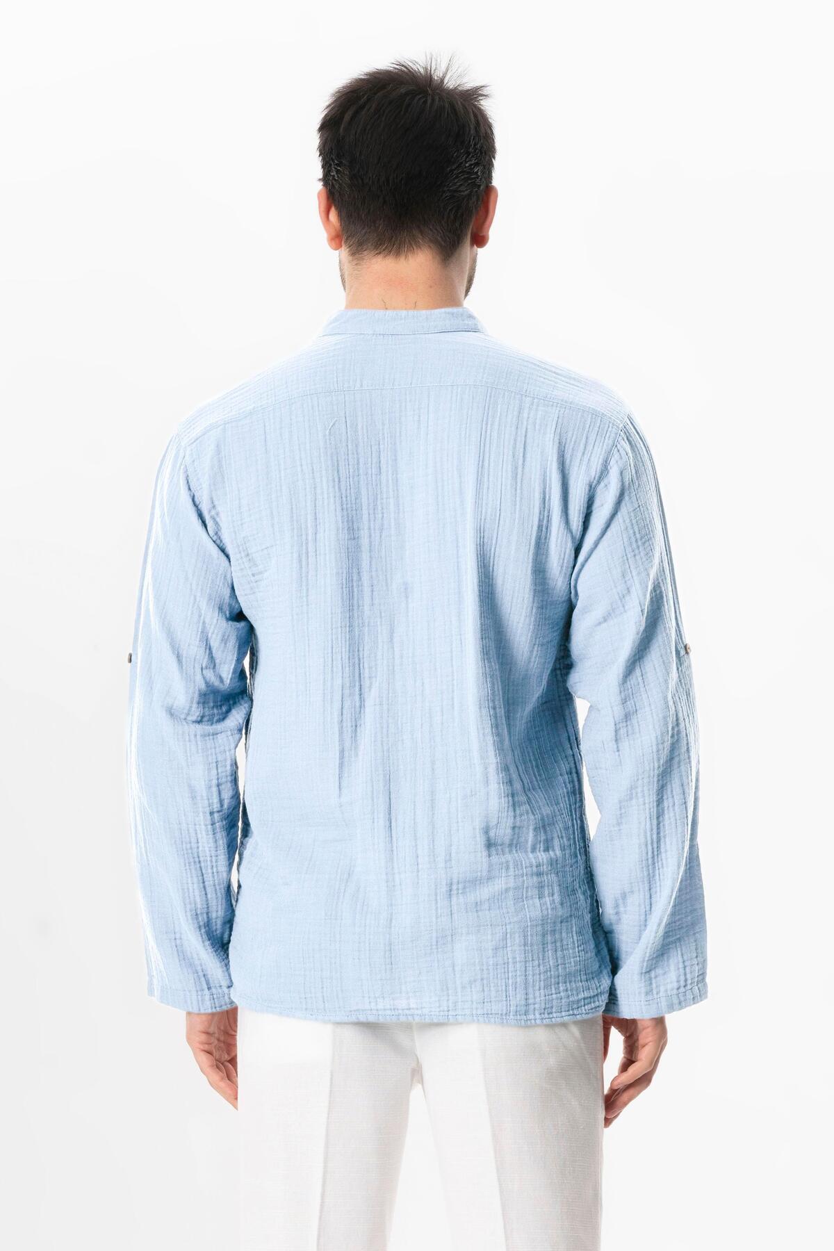 Eliş Şile Bezi-Summer Sweatshirt Long Sleeve Prevail Collar More Ice Blue / Bmv 2