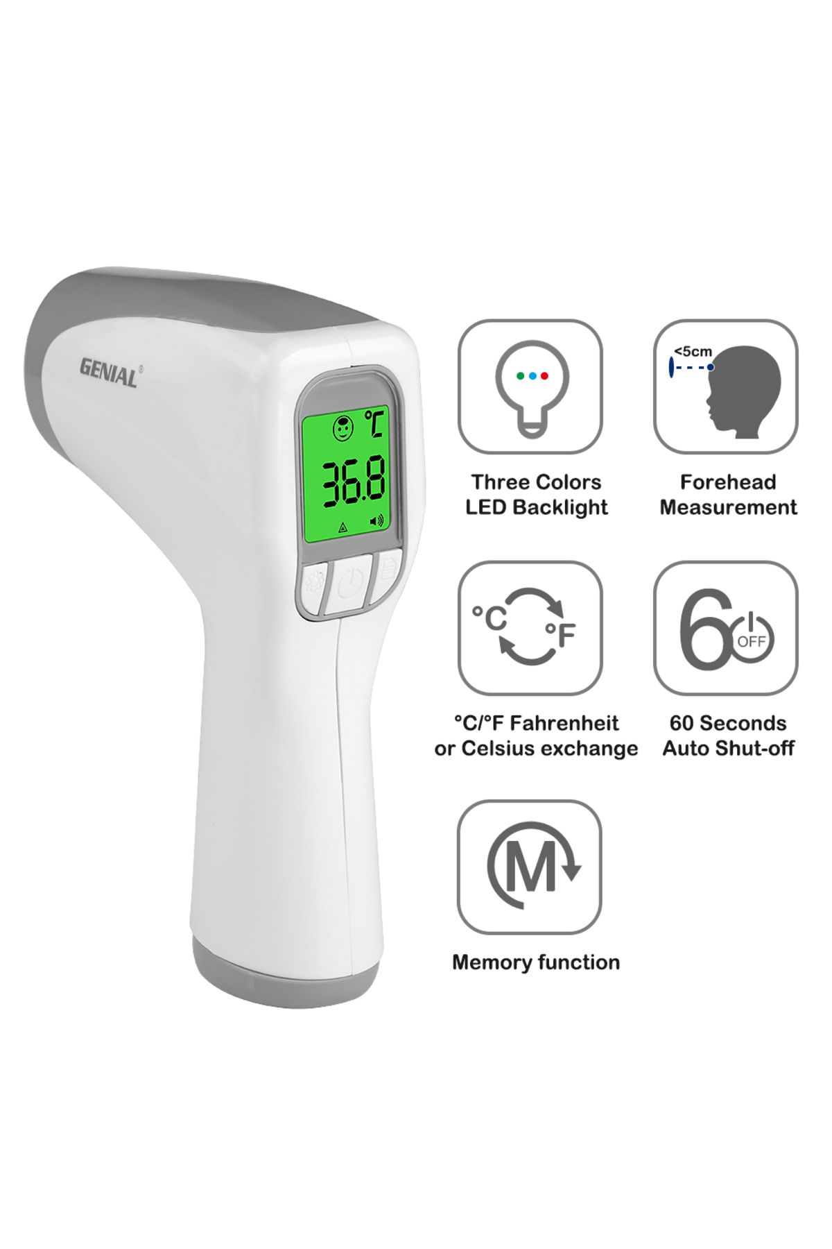 Choice-2-in-1 Accuracy Infrared Thermometer With Fever Alarm & Lcd Display Accurate Readings For Whole F... 8