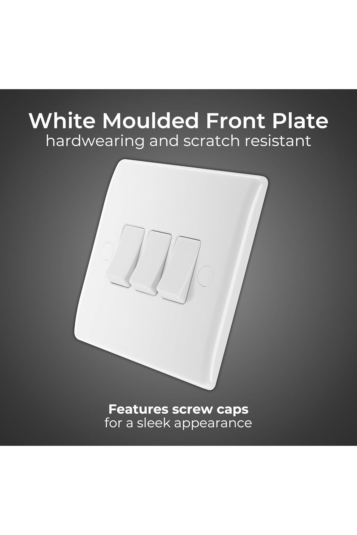 Generic-Modern Wall Light Switch 3 Way White Switch - 10 Amp | Stylish and Modern Design (3 Switch) 6