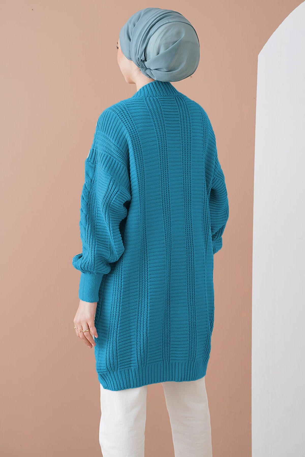 Bigdart-15768 Ζακέτα Πλεκτά Hijab - B.Blue 3