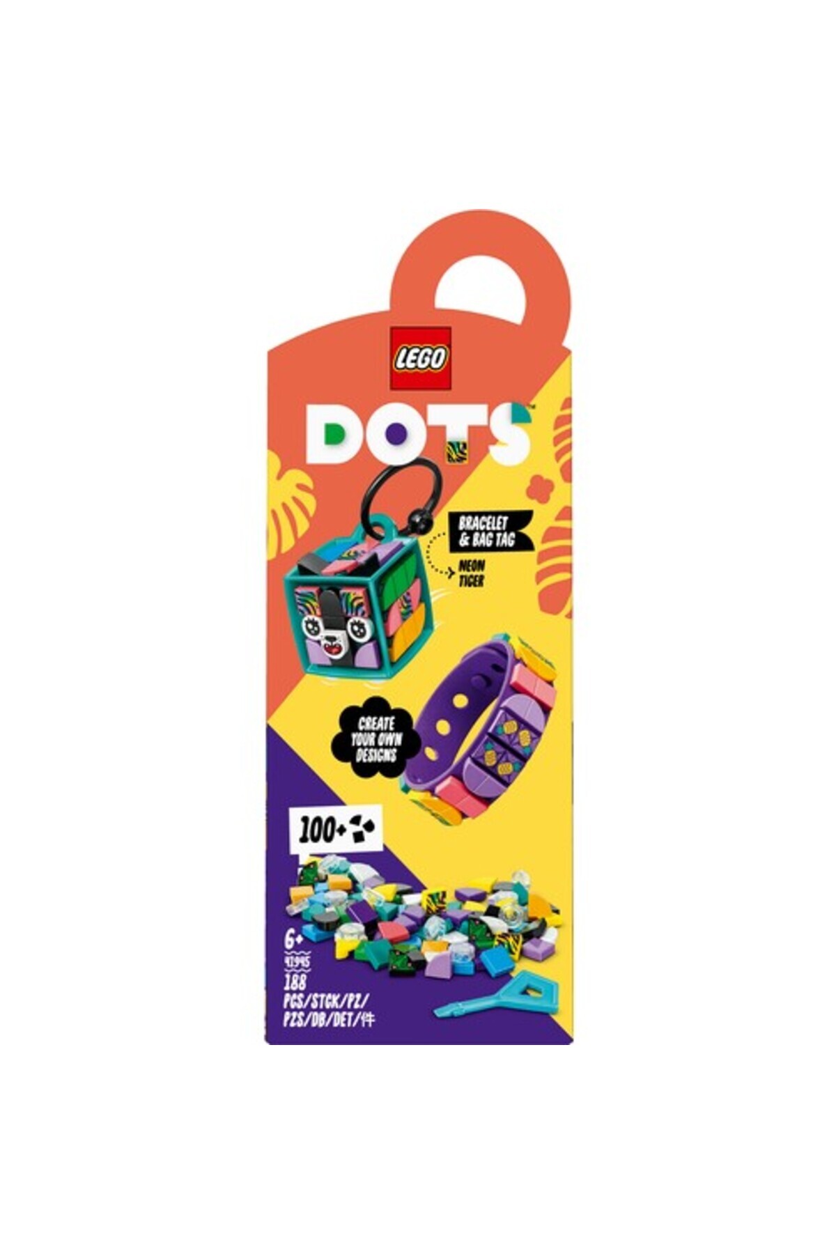 Dots 41945 دستبند ببر نئون و آویز کیف
