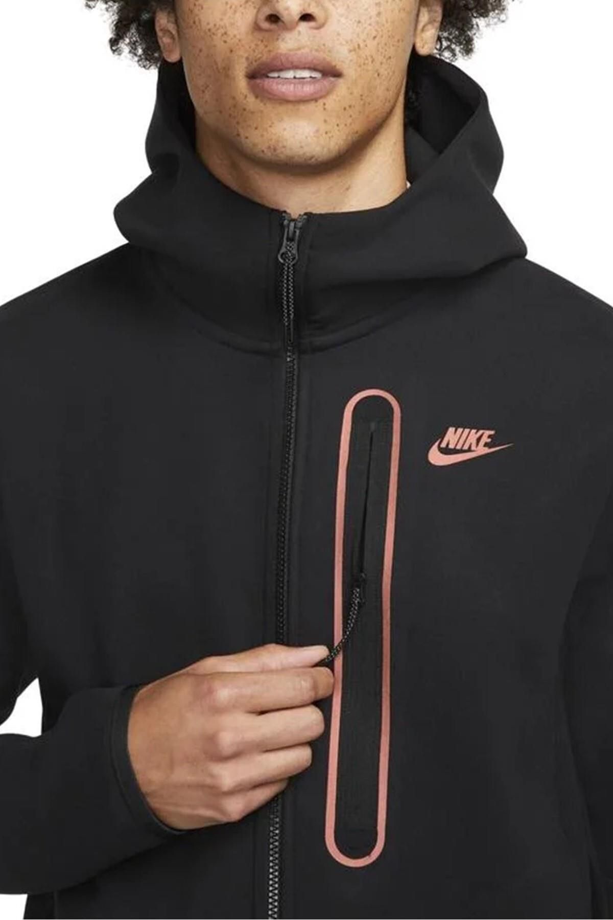 Nike-Αθλητικά ρούχα Tech Fleece Brushed Full Zip Hoodie Ανδρικό φούτερ μαύρο 4
