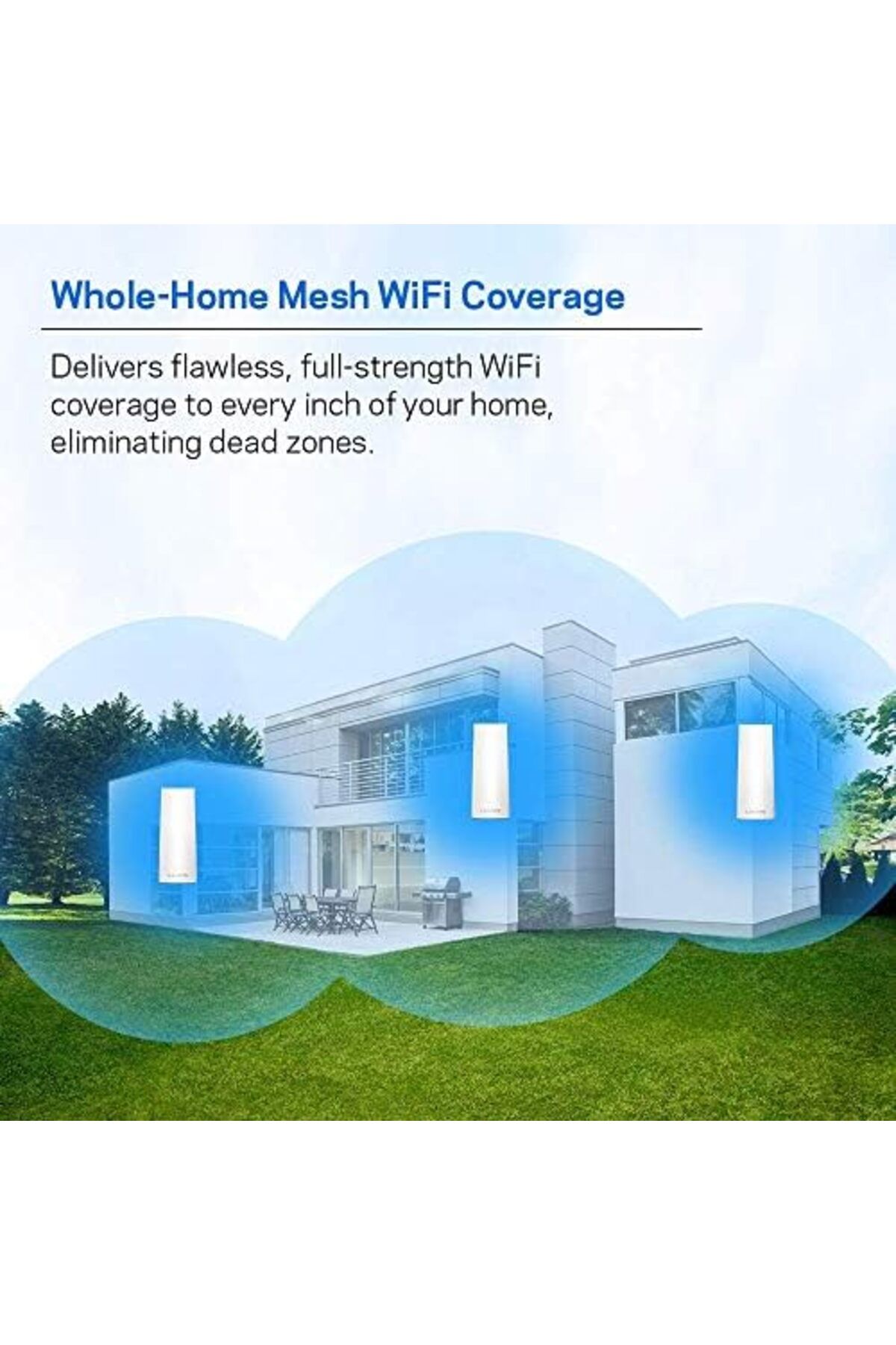 Linksys-WHW0303 Velop Tri-Band Whole Home Mesh WiFi System (AC2200 WiFi Router/WiFi Extender 3