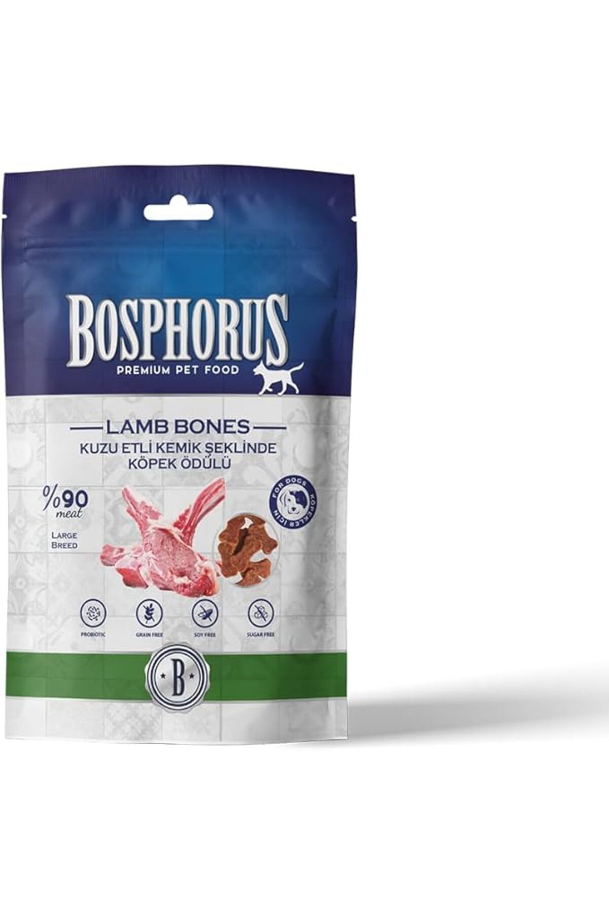 Orqinel BOSPHORUS Kuzu Etli Kemik Şeklinde Köpek Ödülü, 80 Gram