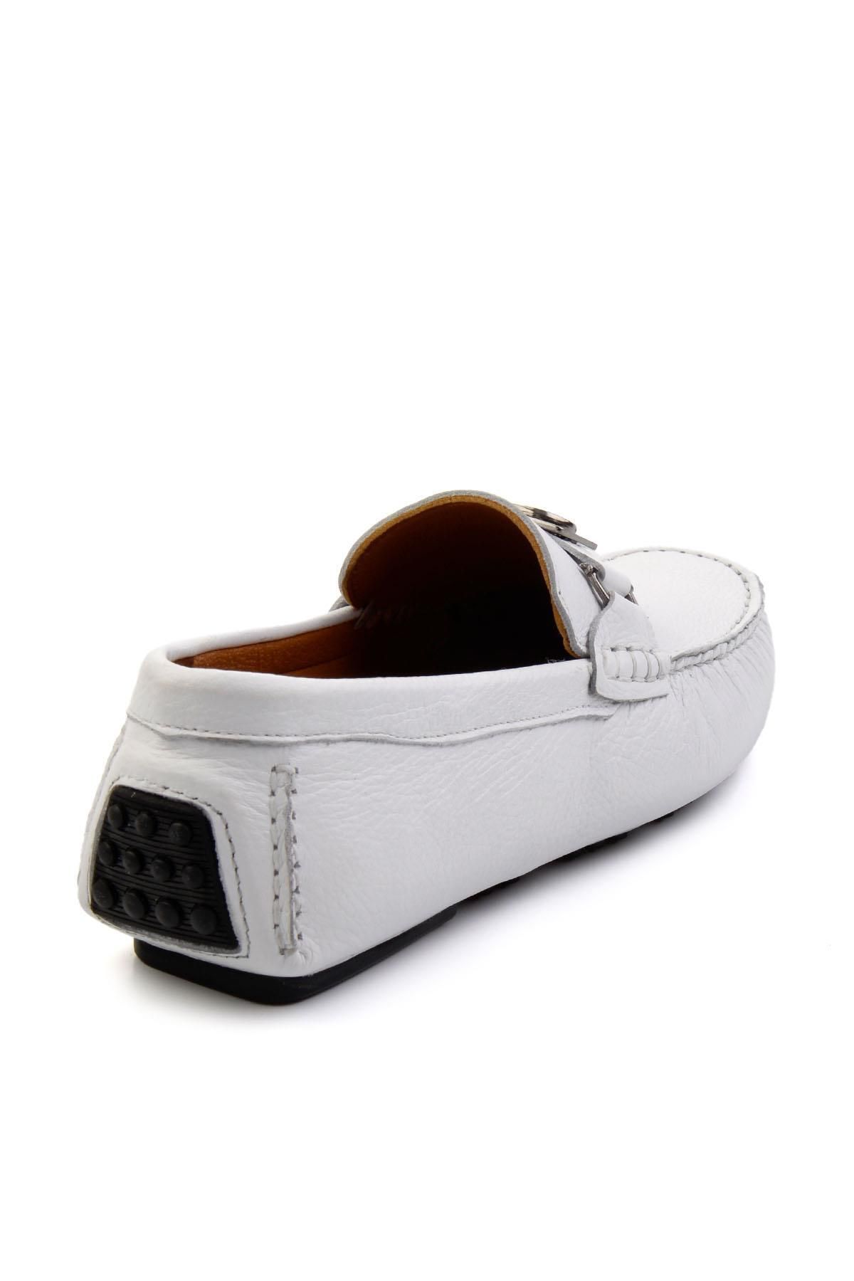 لوفر مردانه کفش های LOAFER چرمی سفید E01547007540 Bambi