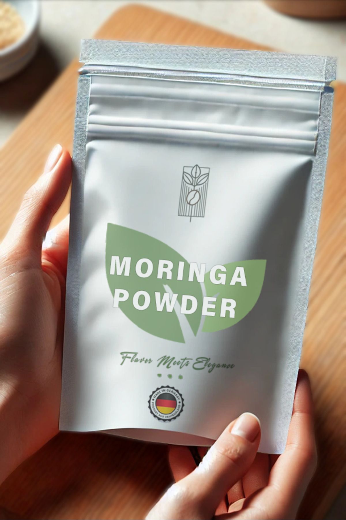 Organik Moringa Tozu Çayı 50g, Premium Herbal Moringa Powder Tea ( Glutensiz, Vegan, Katkısız )
