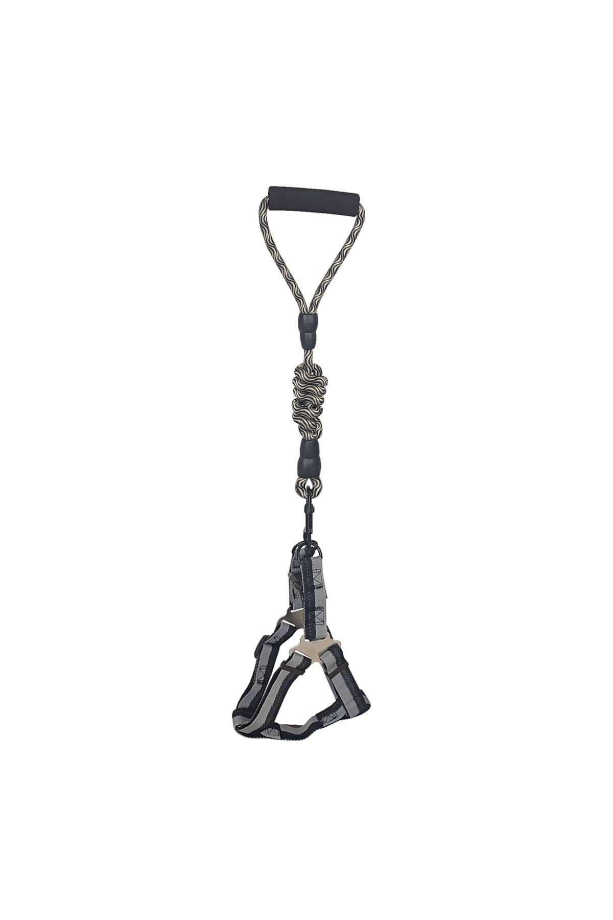 feifei Köpek Göğüs Tasma Seti Dalga Desenli 1.5 Cm*35-48 Cm Siyah-Beyaz
