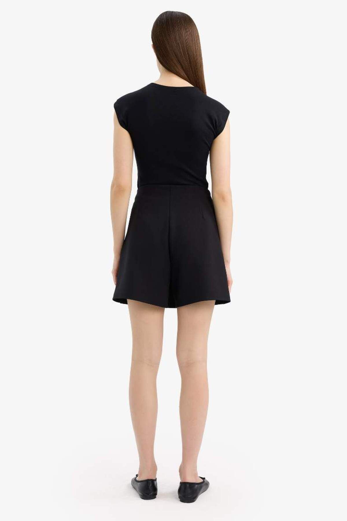 DeFacto-Regular Waist Basic Plain Shorts Skirt C1860Ax25Sp 6