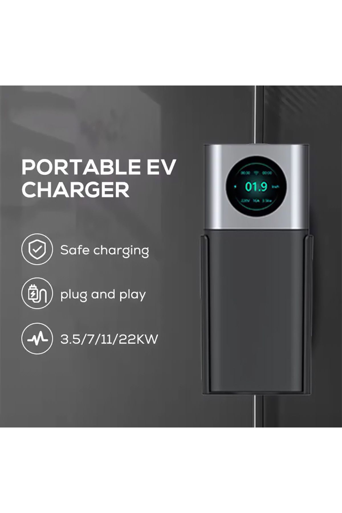 HI CI Hıcı Elektrikli Araç Şarj Istasyonu Wifi Aplikasyonlu Type2 11kw 16 Amper Çanta Hediyeli