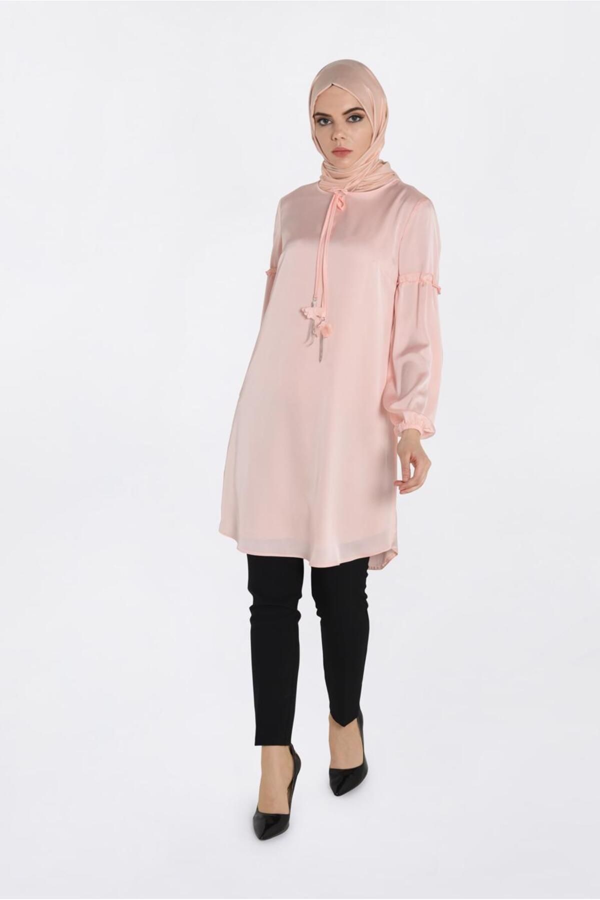 تونیک ساتن با کاف الاستیک 4334 Alvina