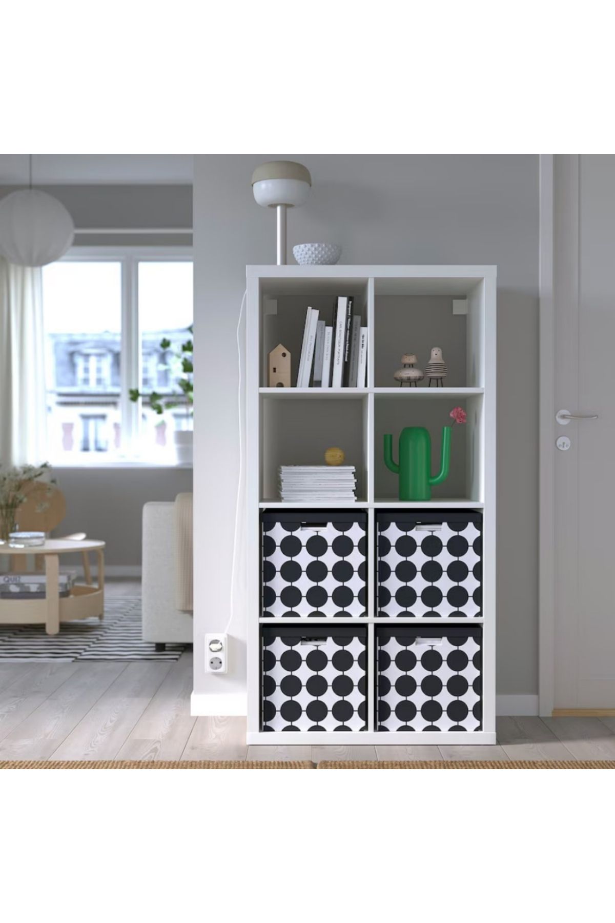 IKEA-TJENA Storage Box with Lid – White Black/Dotted, 32x35x32 cm – Sturdy & Recycled 2