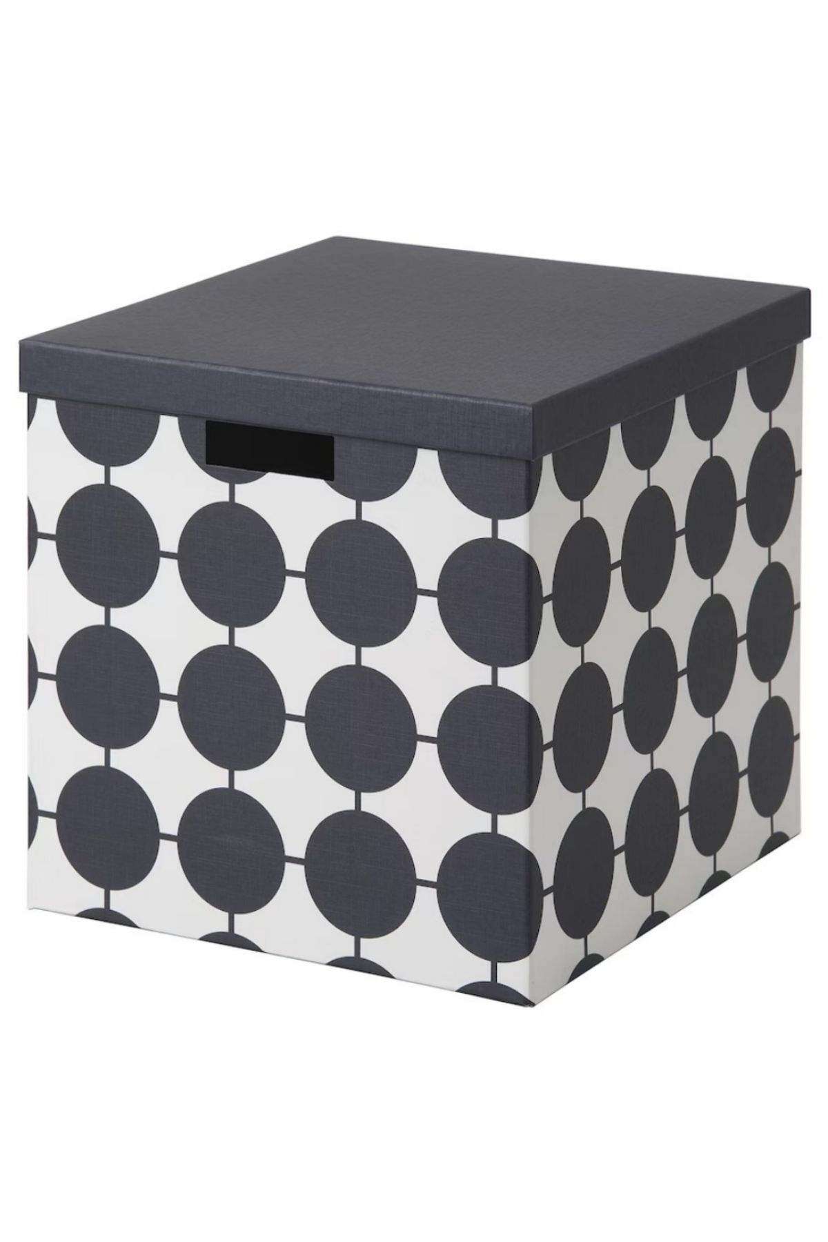 IKEA-TJENA Storage Box with Lid – White Black/Dotted, 32x35x32 cm – Sturdy & Recycled 1