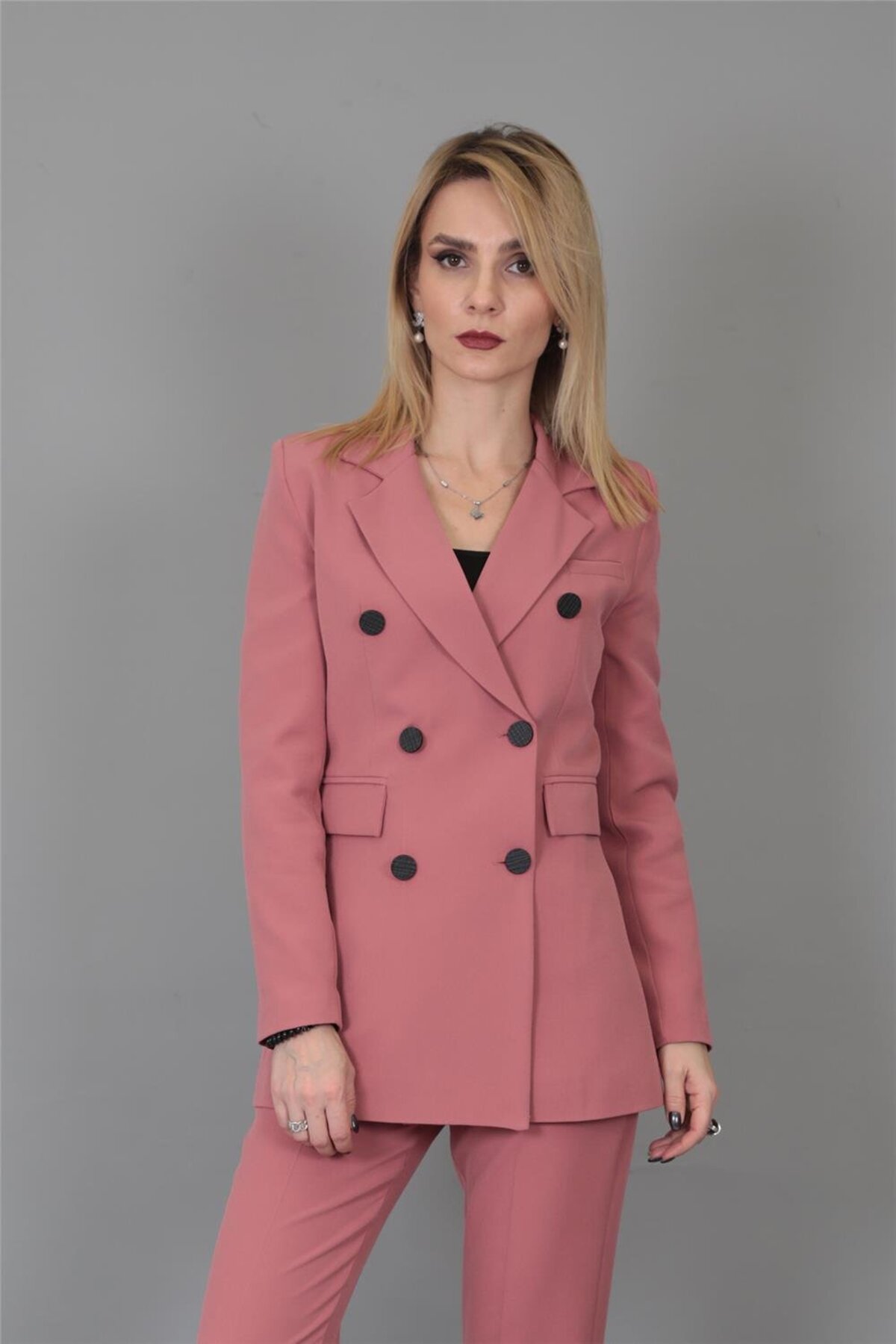 Men's Dry Collar Blazer Jacket- Dusty Rose