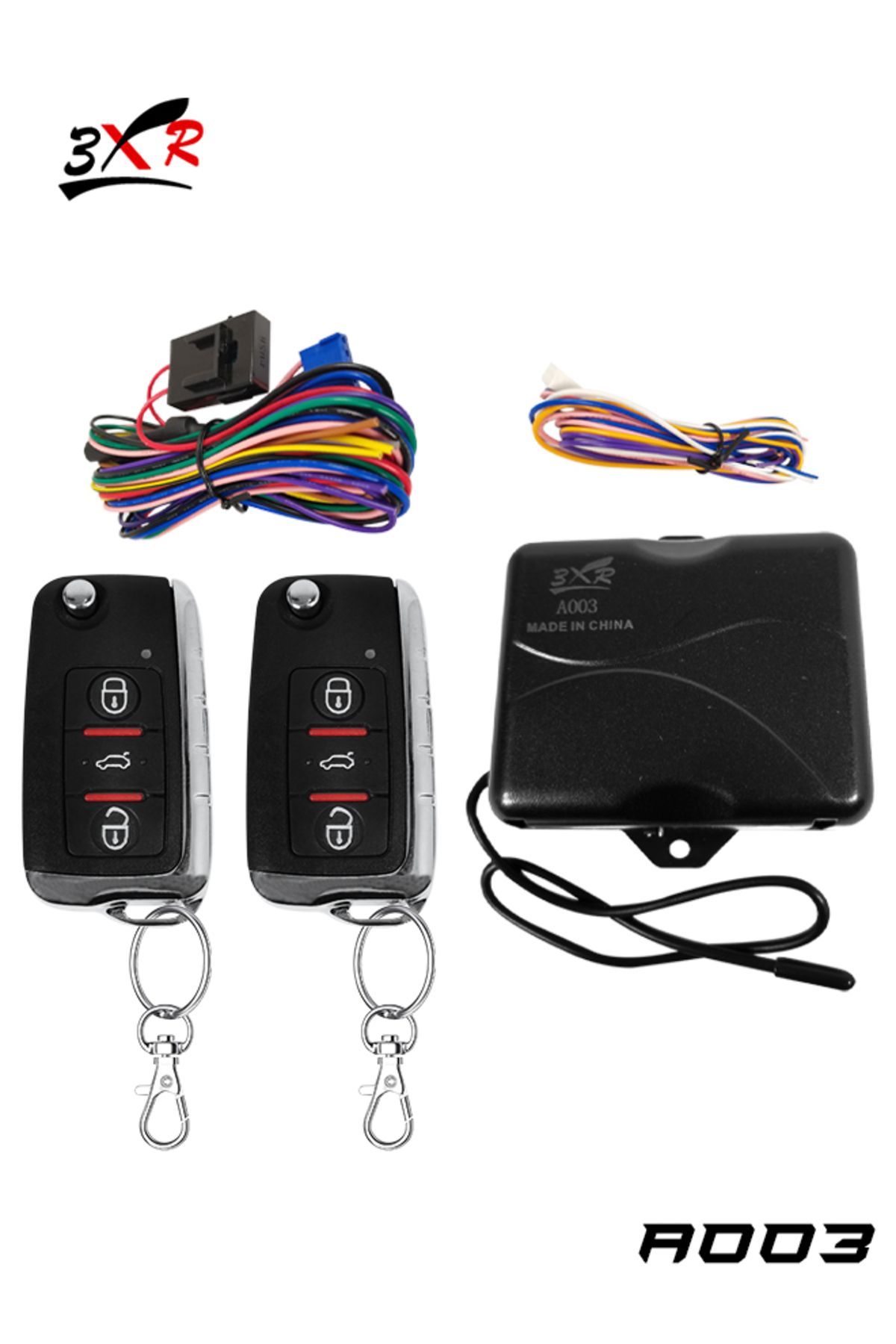 3XR-Car Keyless Entry System with 2 Remotes and Full Wiring Kit for Vehicle Security – Advanced Design 1
