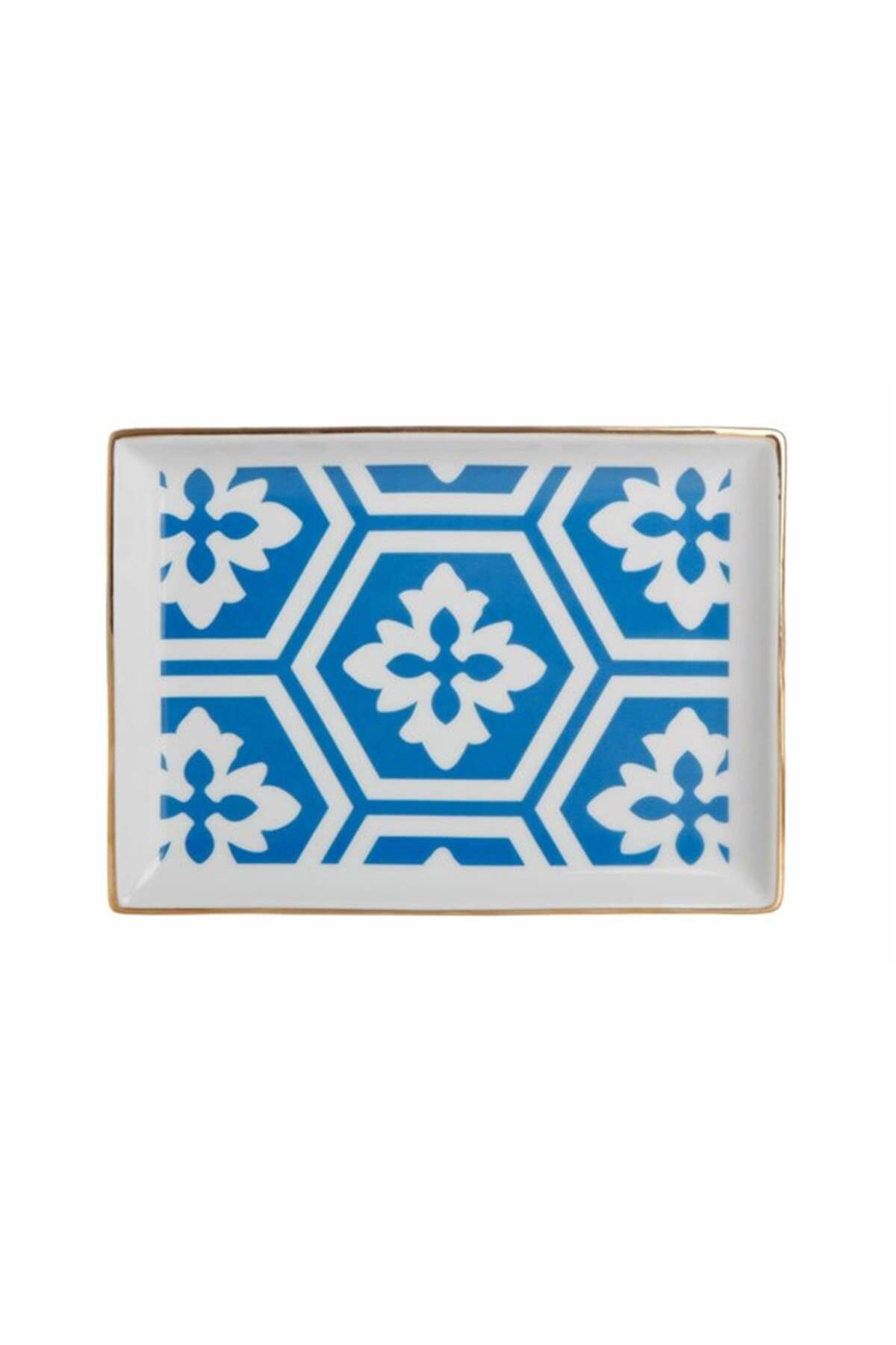 Porland-Morocco Patterned Blue Breakfast Plate - 18x13 1