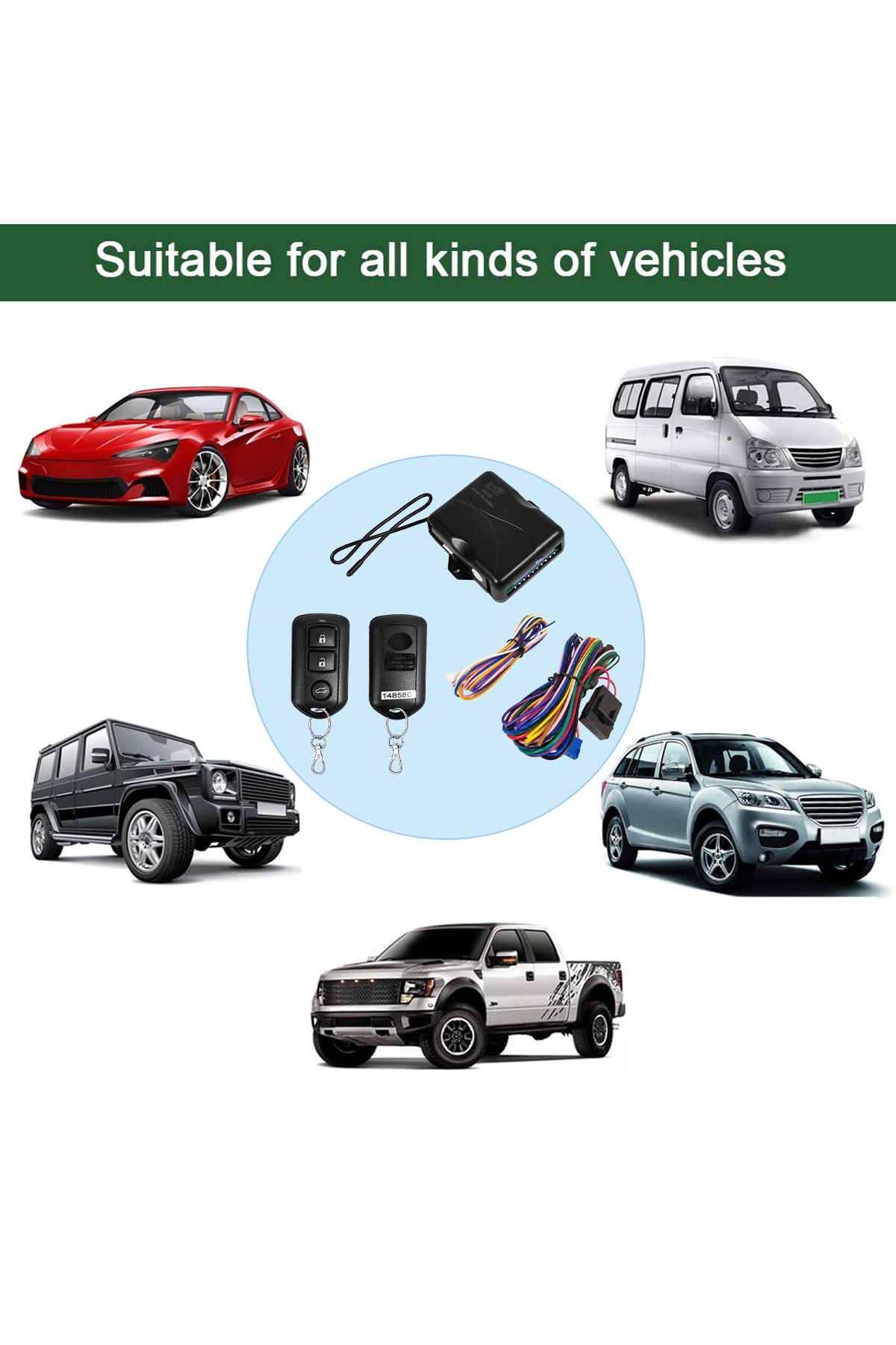 3XR-Advanced Car Keyless Entry System w/ Dual Remotes & Full Wiring Kit for Enhanced Vehicle Security 8