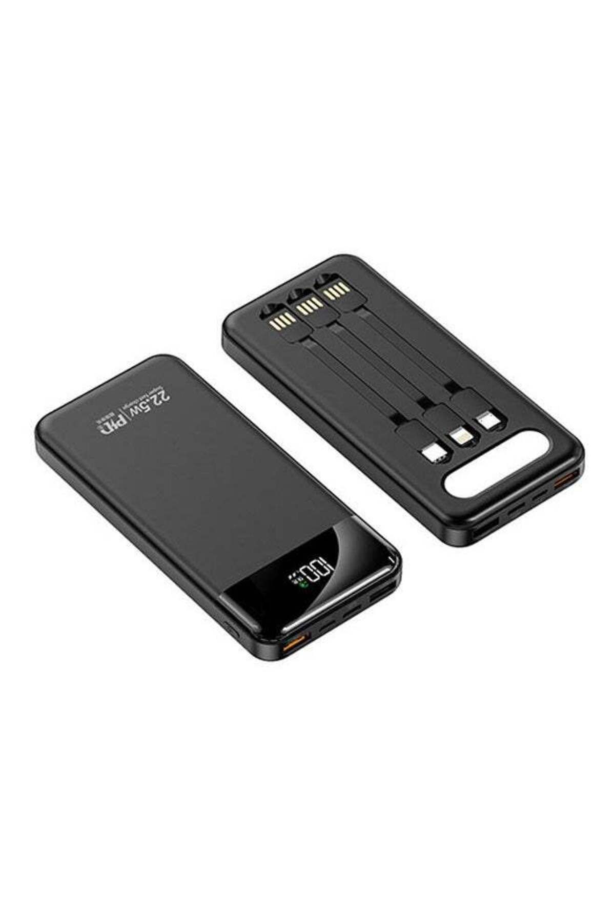 fulina-Power Bank with 12000mah Large Capacity,Built-In 3 Cable,12W power and LED Display,For travel(Black) 2