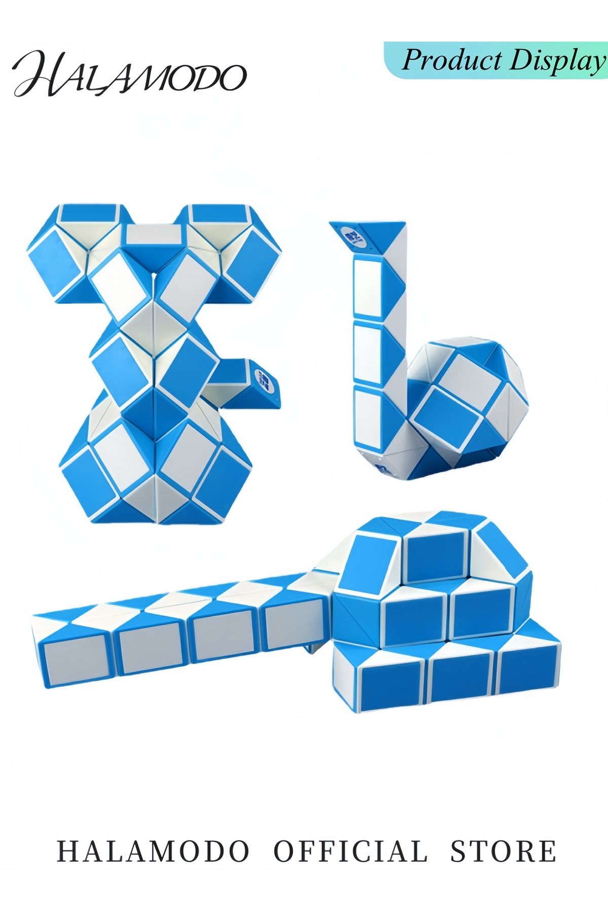 HALAMODO-Kid's Magic Snake Cube Fidget Snake Toy Cubes 3D Puzzle Game Stress Relief Fidget Toy 2