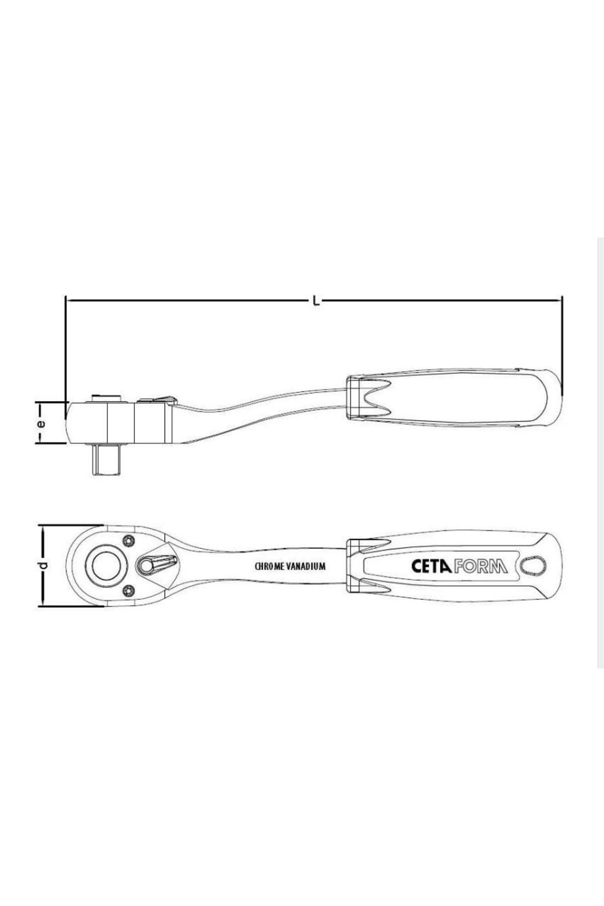 Ceta-1/2" Buttoned Ratchet Handle (ANGULAR BODY) 4