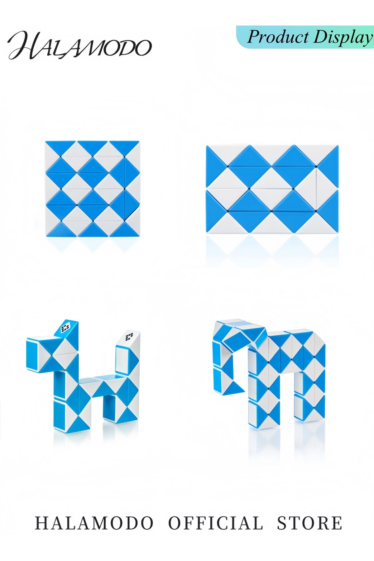 HALAMODO-Kid's Magic Snake Cube Fidget Snake Toy Cubes 3D Puzzle Game Stress Relief Fidget Toy 3