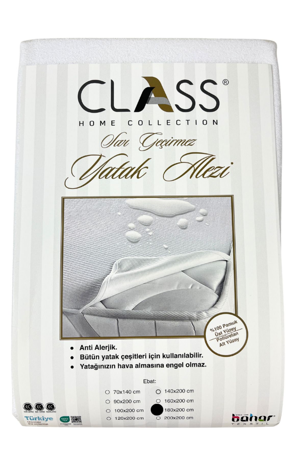 Class Home Collection-Protectie Waterproof Mattress Protector, Class Home Collection, White, 90x200 cm 9