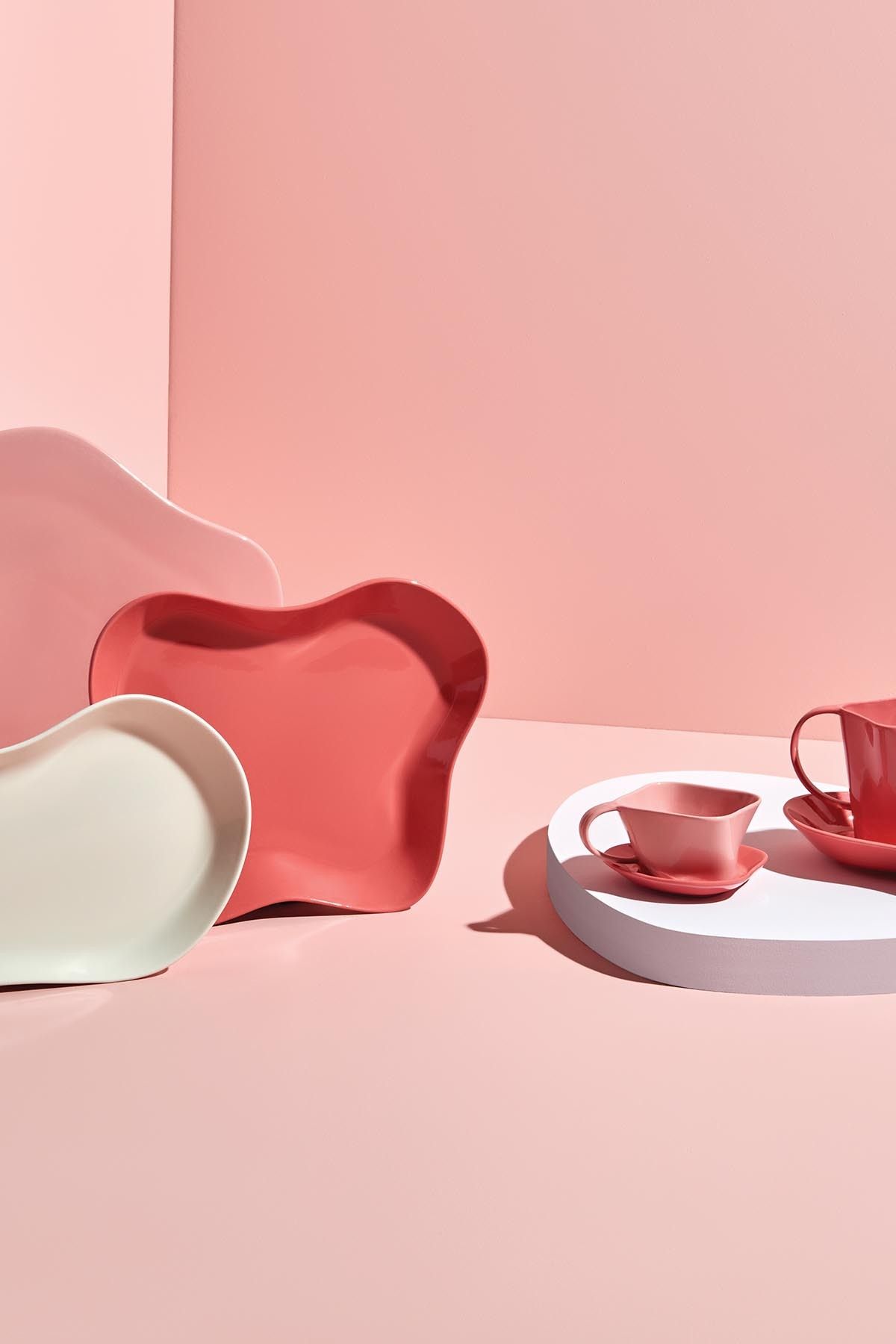 Kütahya Porselen-Set farfurii pentru barca Pink Scallop 2 bucăți 28x19 cm 3