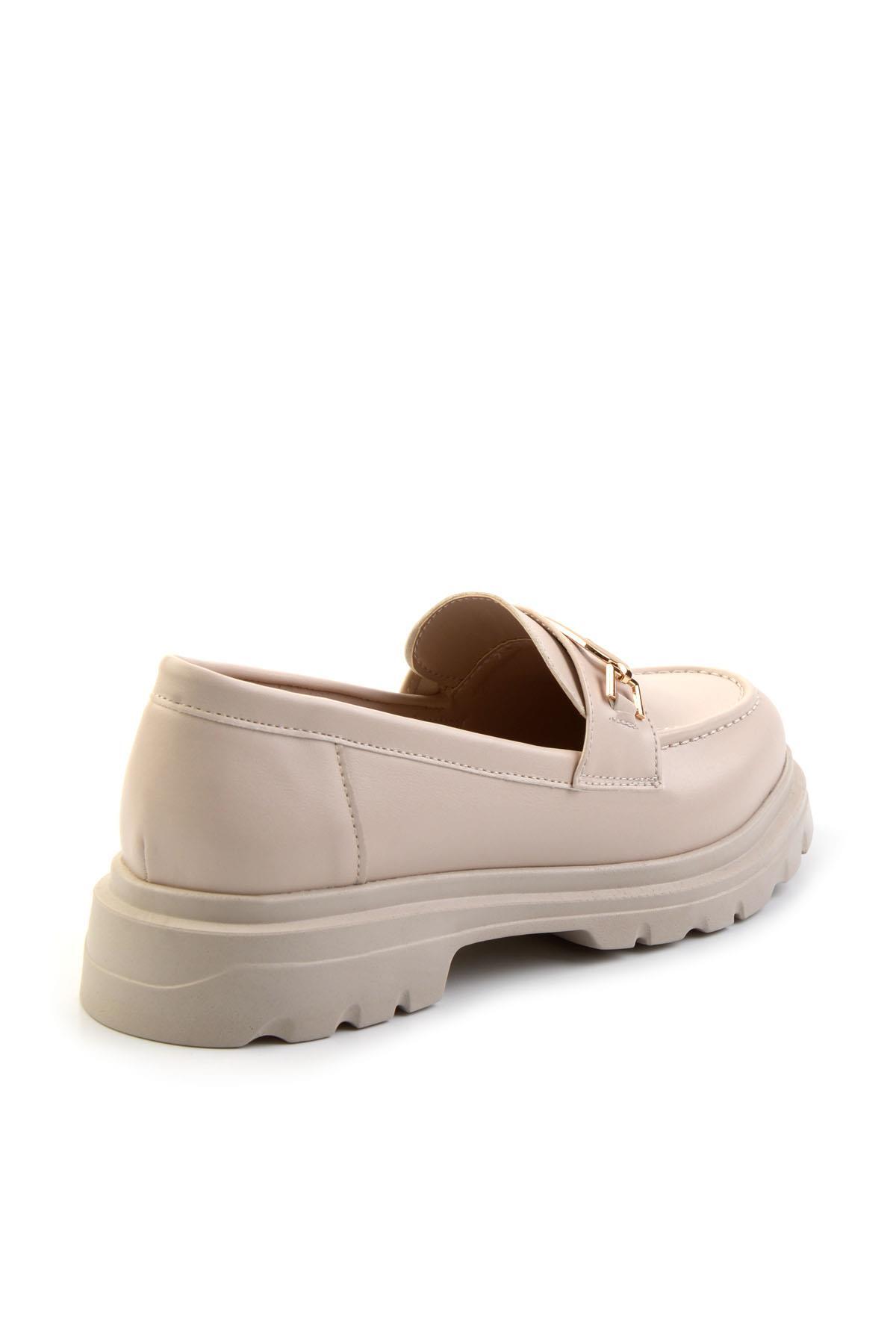 Bambi  Bej Kadın Loafer Ayakkabı K01997010609 - Görsel 4