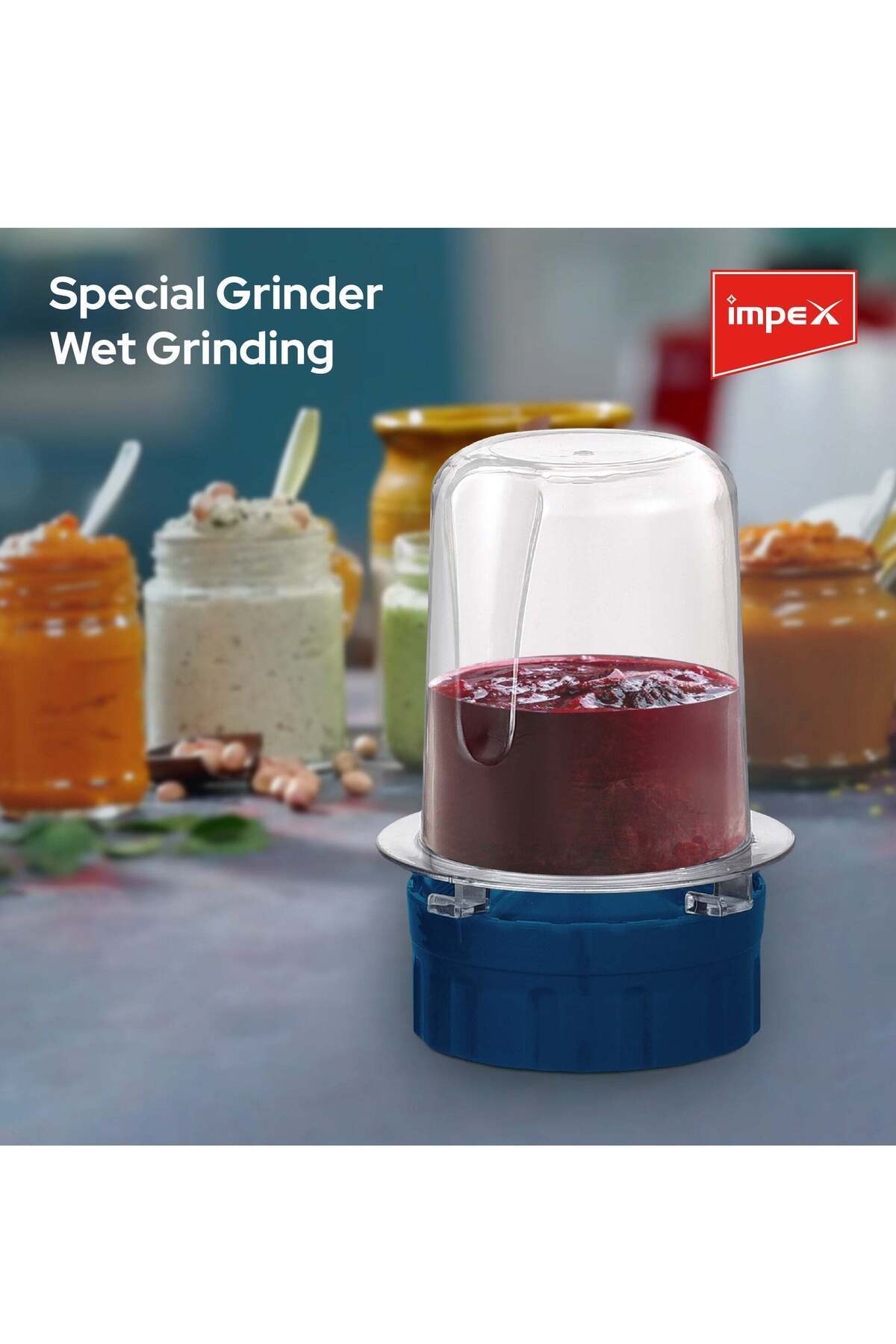 İMPEX-Blender Mixer Grinder Bl 3503 - Mincer Mills Pulse Rotation 2 Speed & Heat Protection 1.5l 400w 6