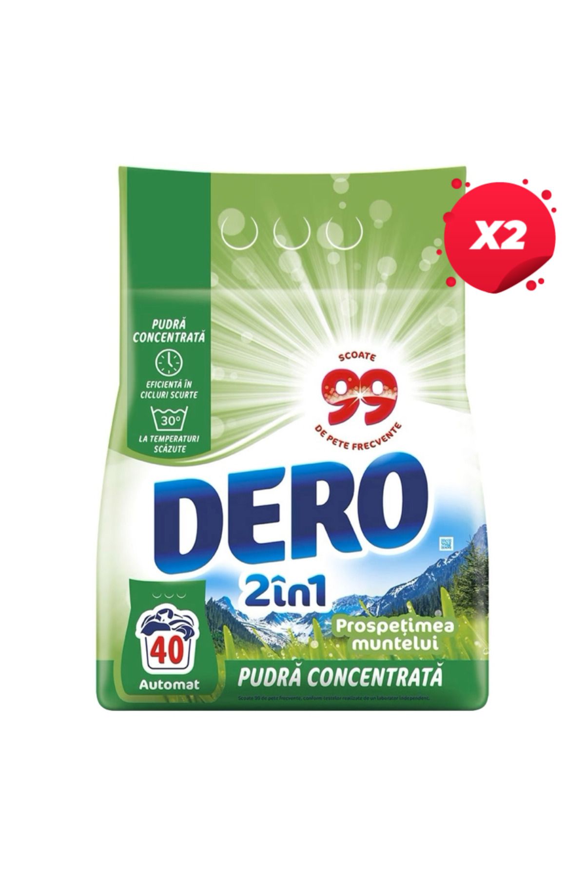 Dero X2 - Dero Automat 3kg 2in1 Muntain Prospessence 40 Spălări - One Size