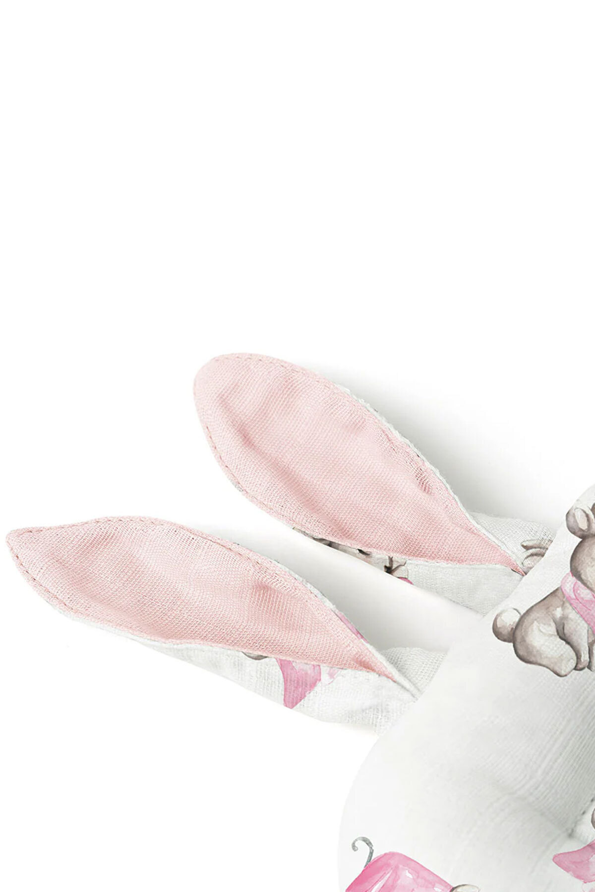 Deux Lapins % 100 Pamuk Anne Müslin Emzirme Yastığı - Bébé Lapin Rose fotoğrafı 5 (önizleme)