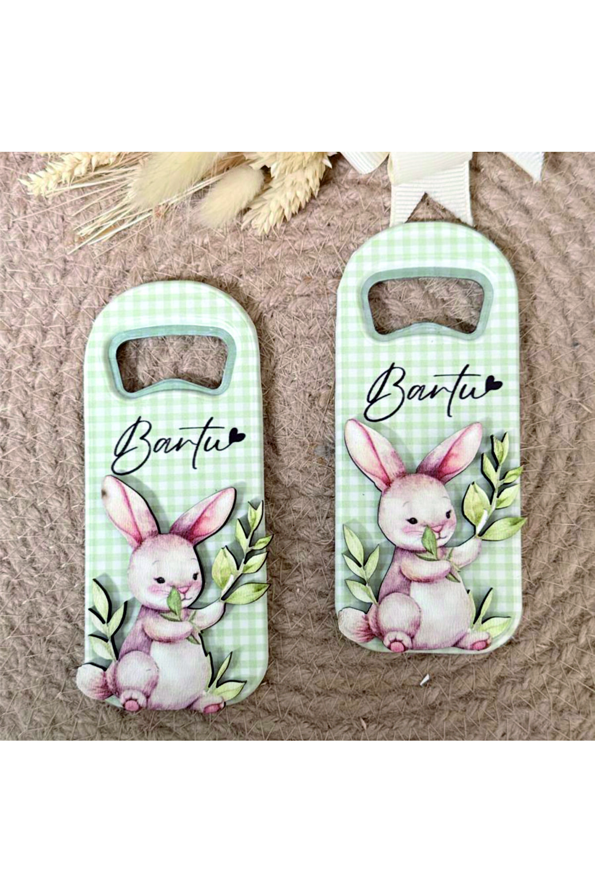 Ege ajans 10 adet ahşap kabartma figürlü bebek hediyelik açacak magnet fotoğrafı 2 (önizleme)