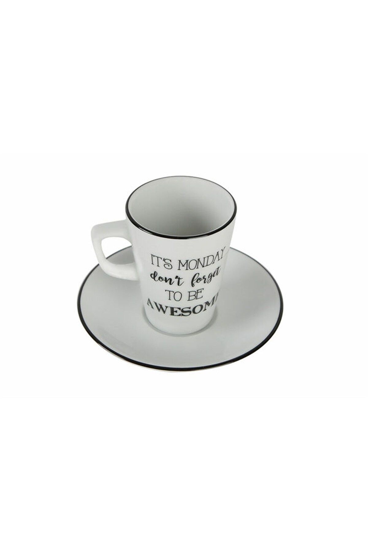 Porland-Be Happy Coffee Cup with Plate 95 Cc 2
