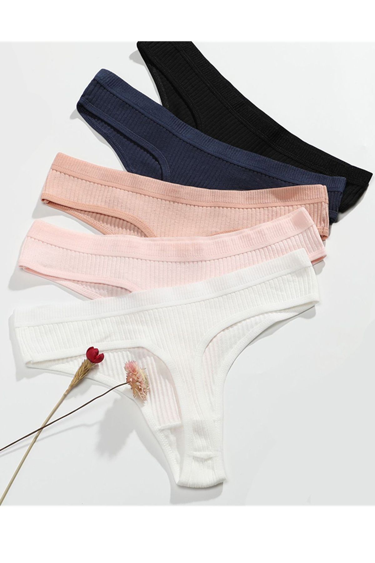 Merry See-Set of 9 9 Colors Cotton String Panties 2