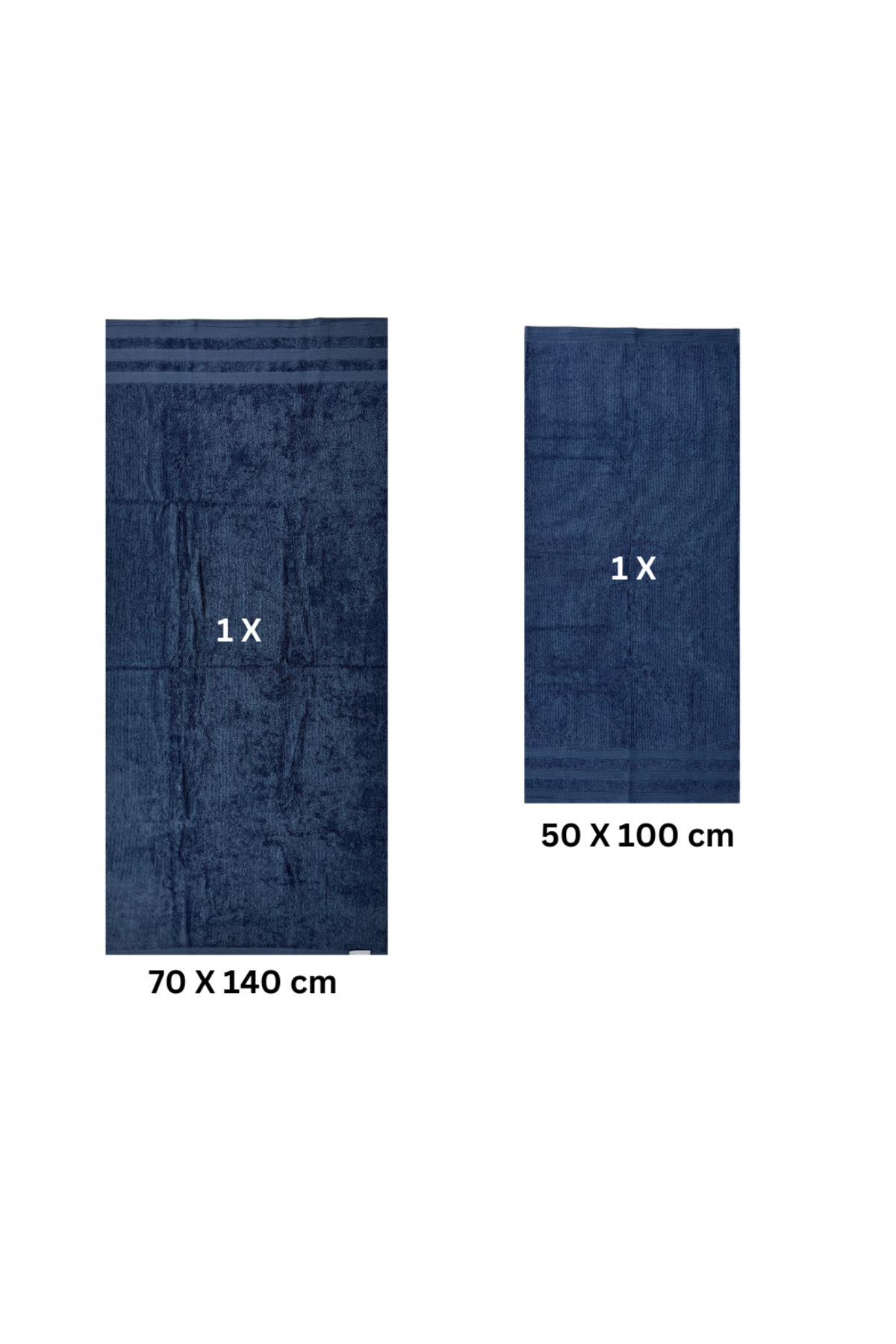 Class Home Collection-Set 2 prosoape absorbante, 100% bumbac jacquard, densitate 500 g/m², 50x100 cm + 70x140 cm, Audo, Denim 4