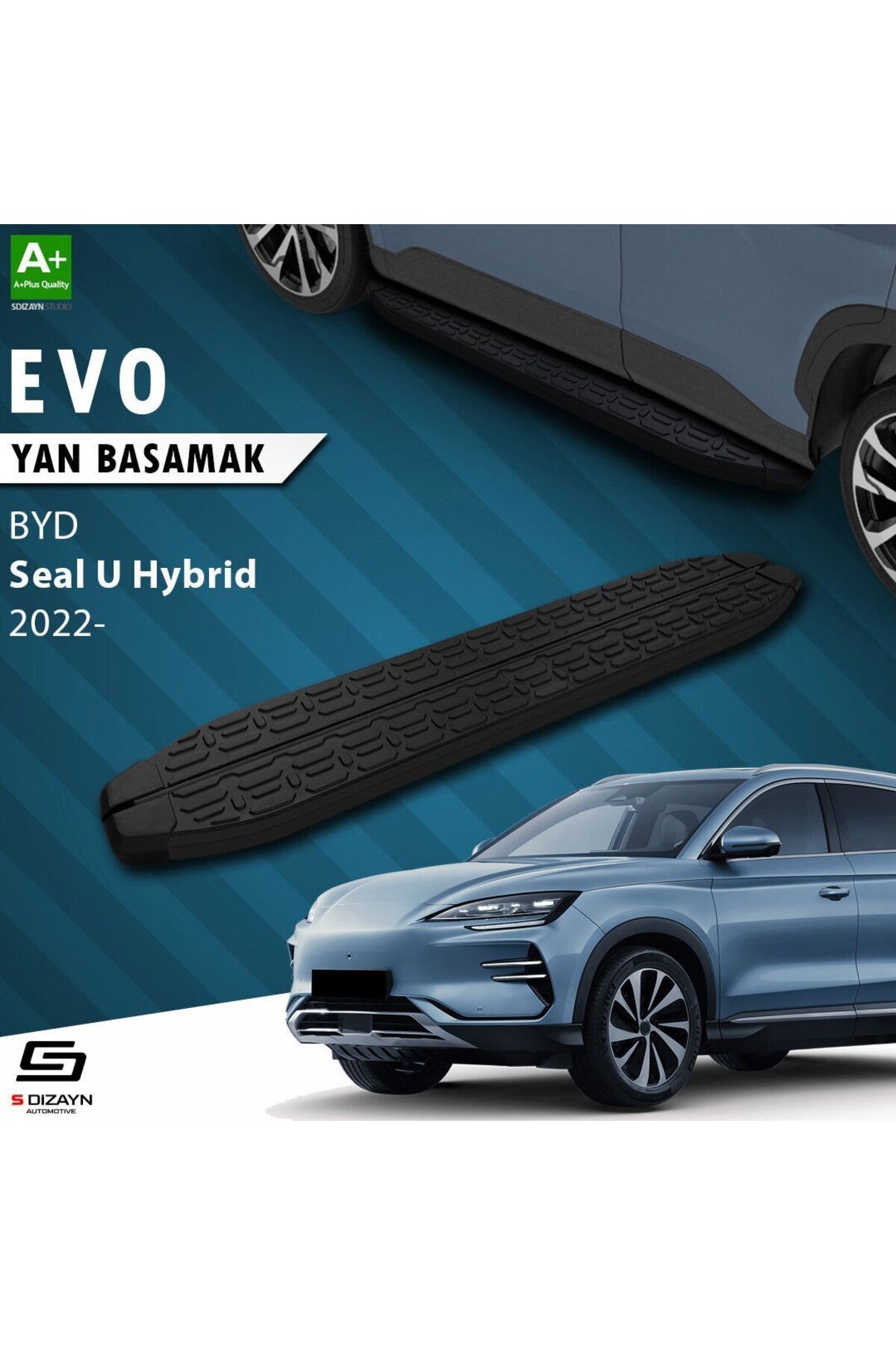 Drs Tuning S-Dizayn BYD Seal U Hybrid Evo Siyah Yan Basamak 193 Cm 2022 Üzeri A+ Kalite