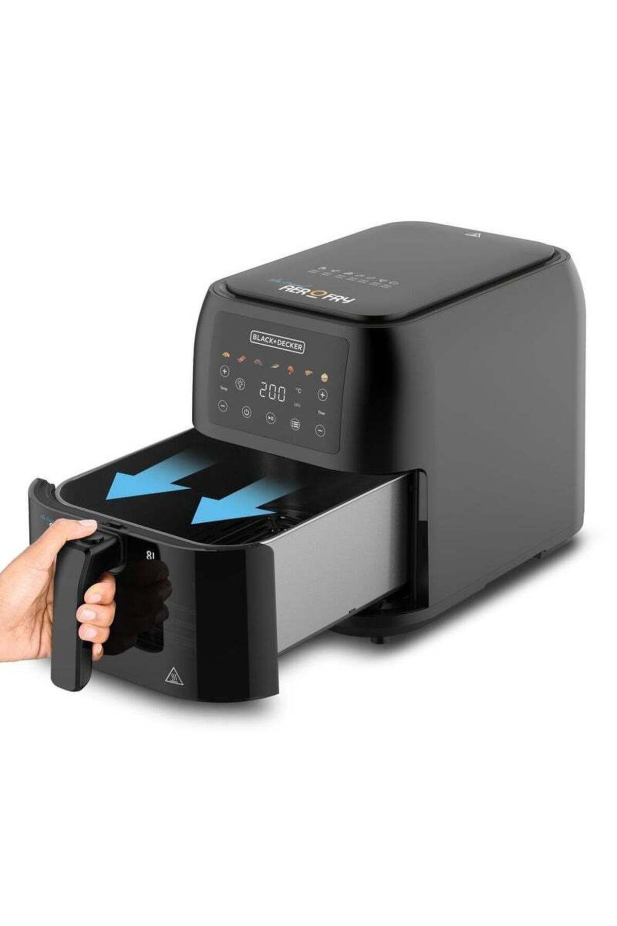 Black&Decker-BLACK+DECKER Air Fryer, 1700W, 8L Large Capacity, Digital Touch Control, 7 Preset Functions 5