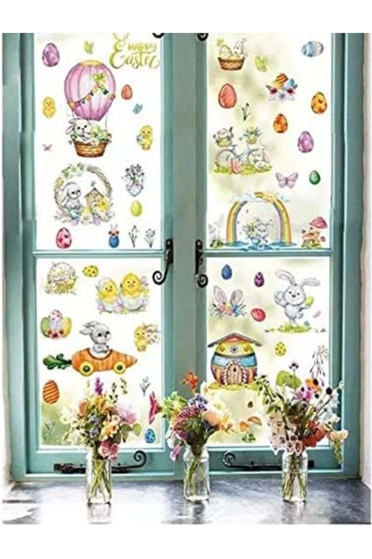 Universal-Set of 9 sheets of Universal window stickers, PVC, multicolor 2