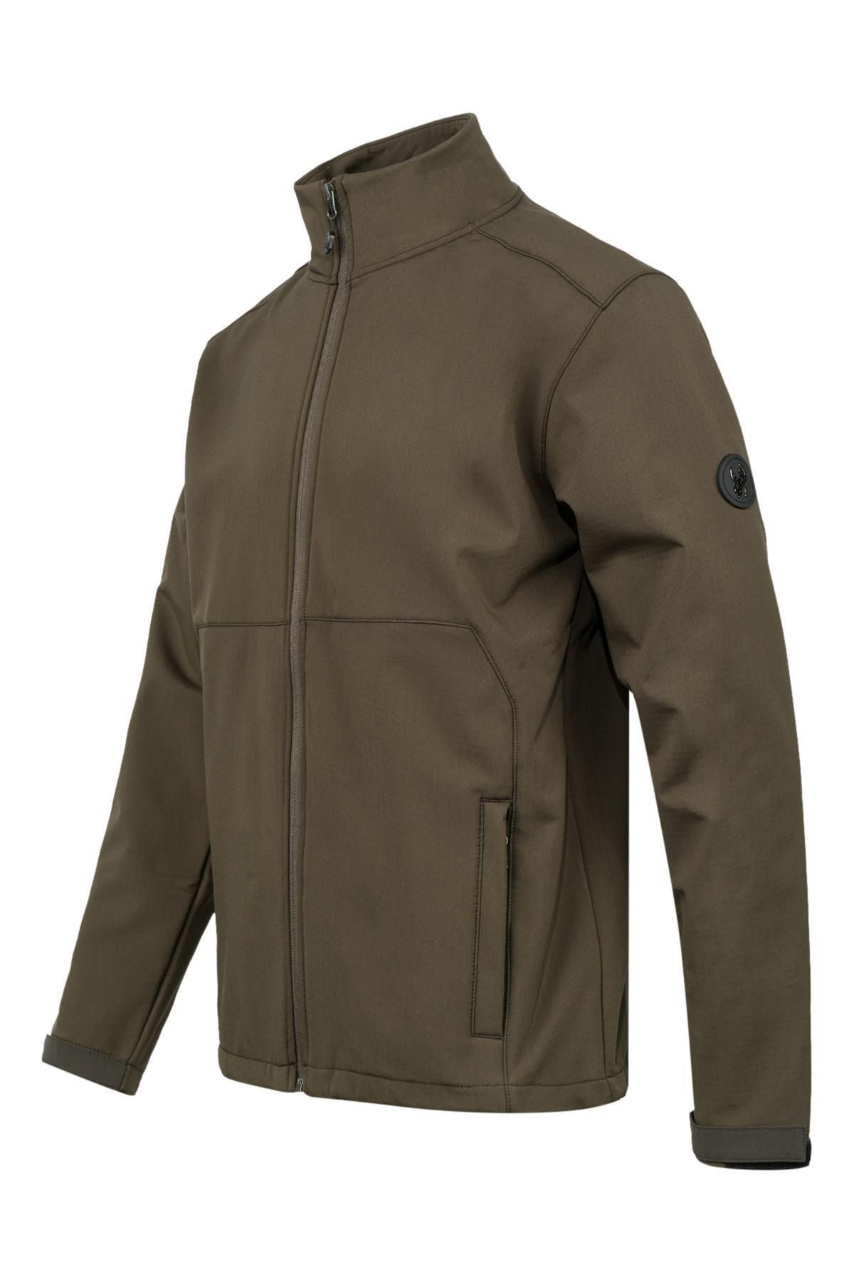 2AS-Men's Softshell Checkered Jacket Khaki Samuel Model 2
