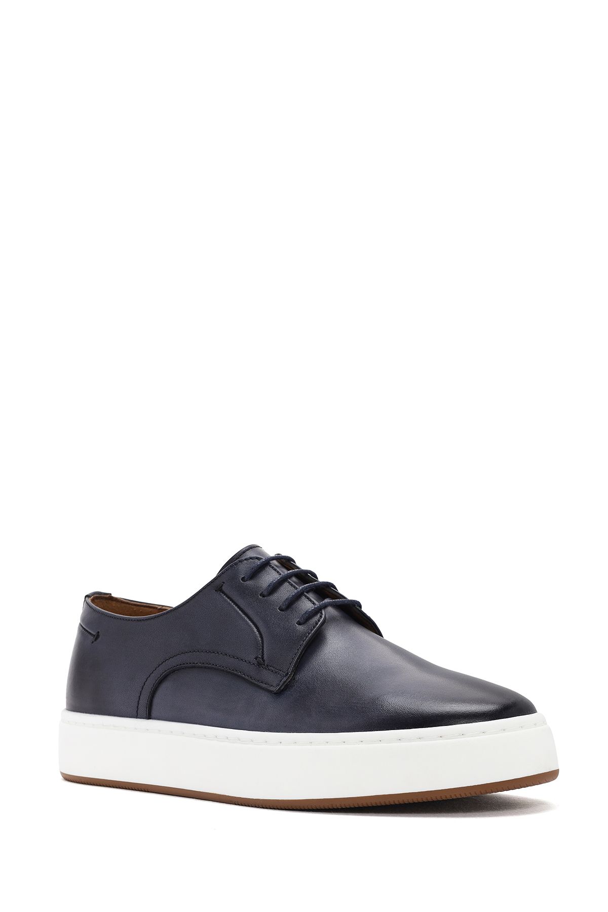 Derimod-Men's Navy Blue Leather Lace-Up Shoes - 24sfd620718 6