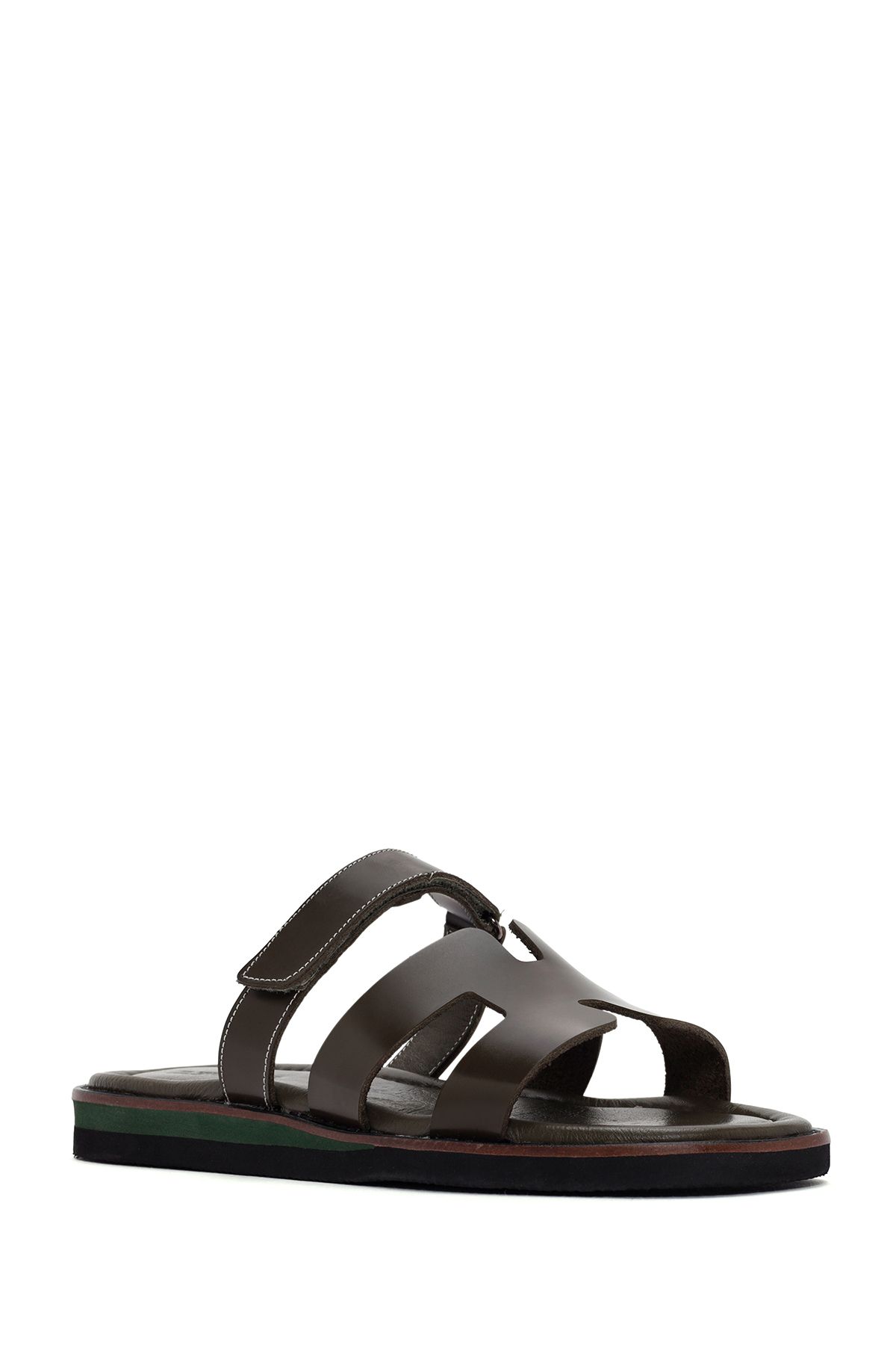 Derimod-Green Women's Leather Comfort Slippers - 24sfd361818 7