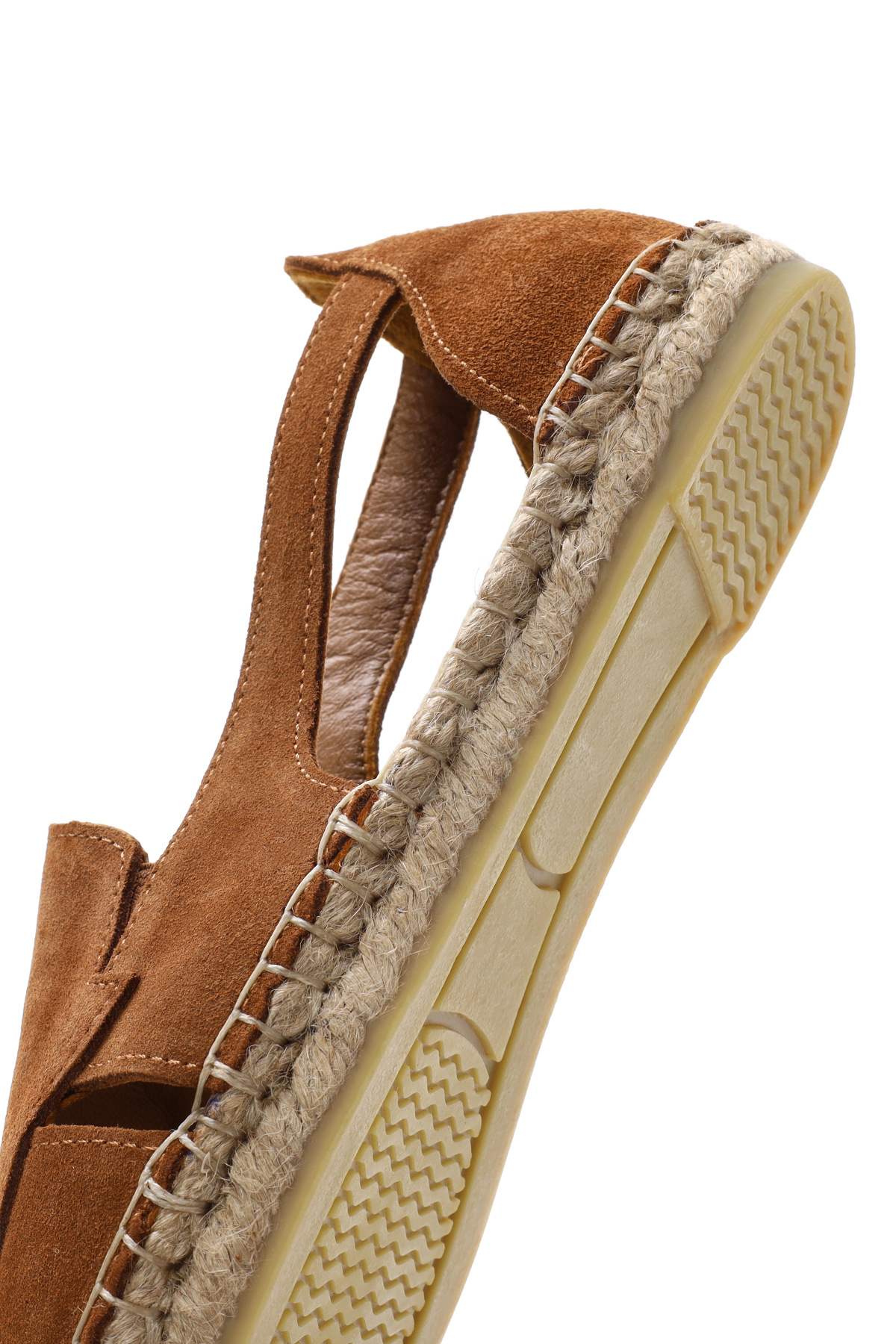 Derimod-Espadrile de damă din piele intoarsa maro - 24sfd 205110 8