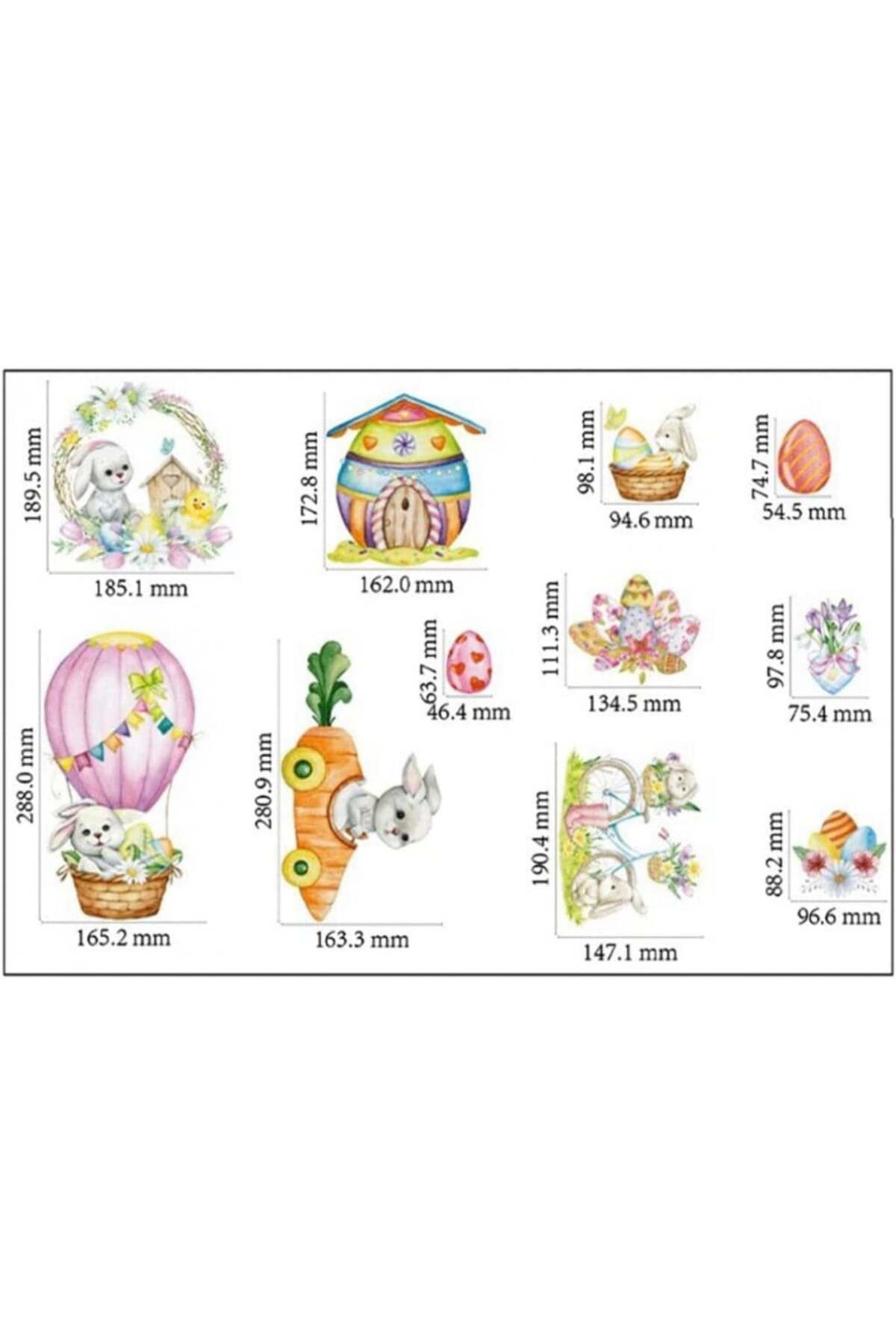Universal-Set of 9 sheets of Universal window stickers, PVC, multicolor 7
