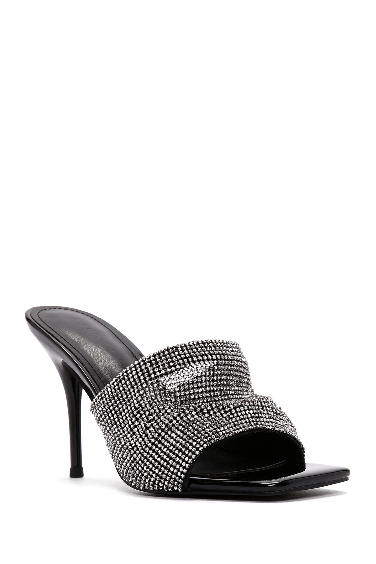 Derimod-Black Stone Detailed Thin Heeled Women's Slippers - 24SFE4515TS 7